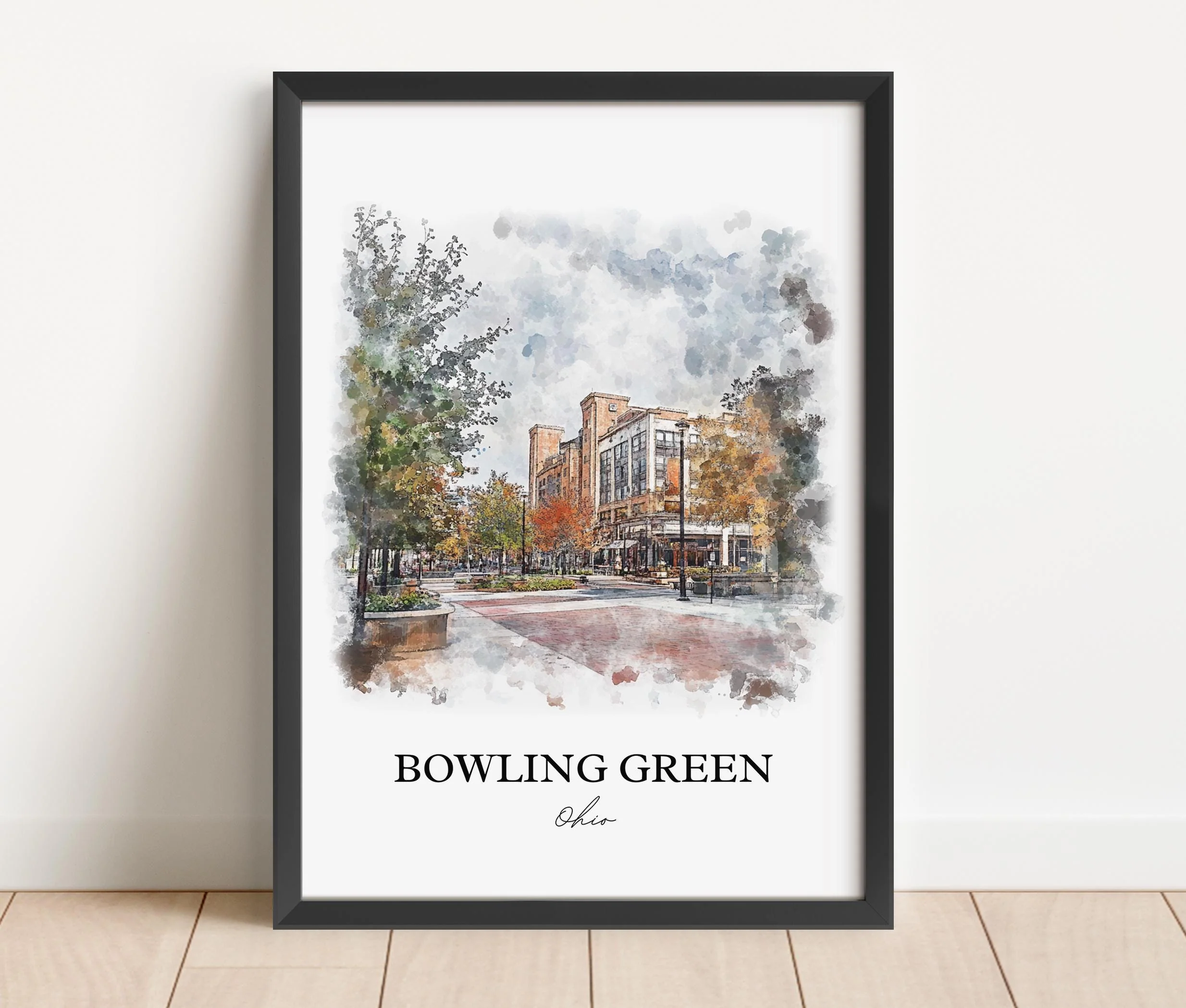 Bowling Green, Ohio, USA – Watercolor Art Print - Image 5