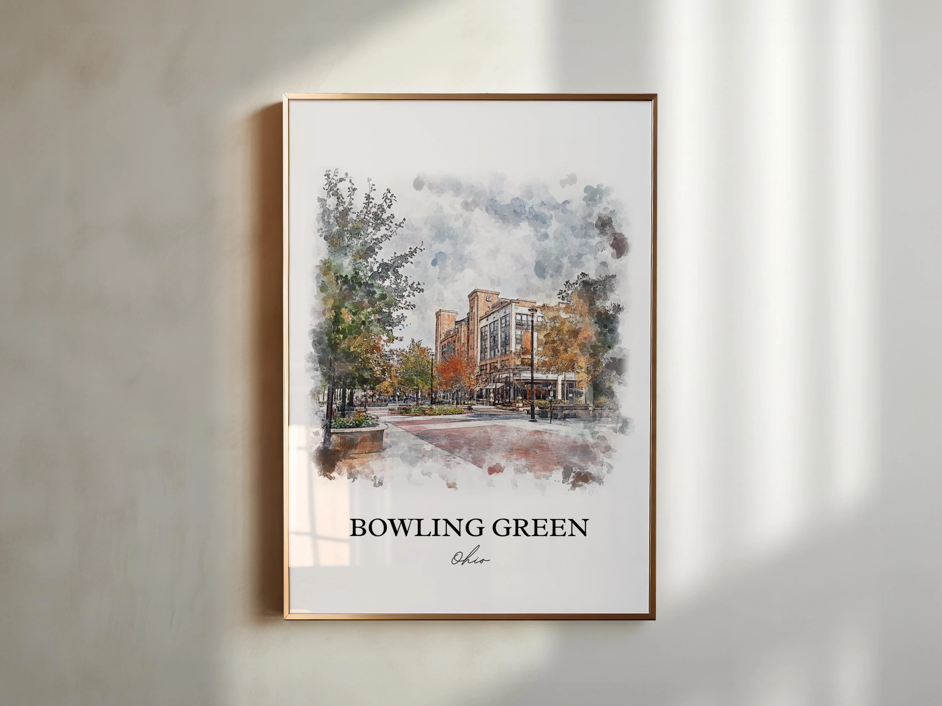 Bowling Green, Ohio, USA – Watercolor Art Print - Image 6