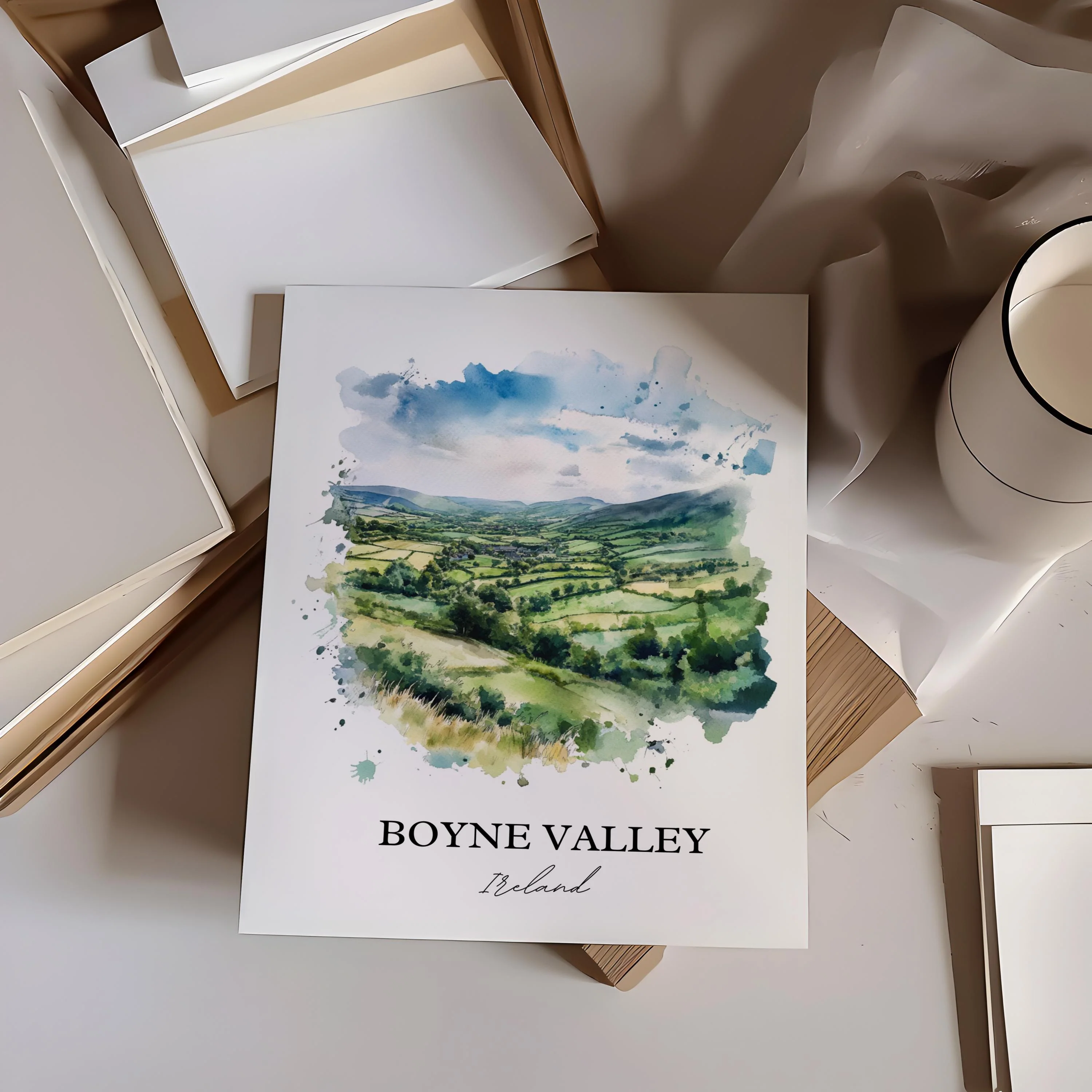 Boyne Valley, Ireland – Watercolor Art Print - Image 4