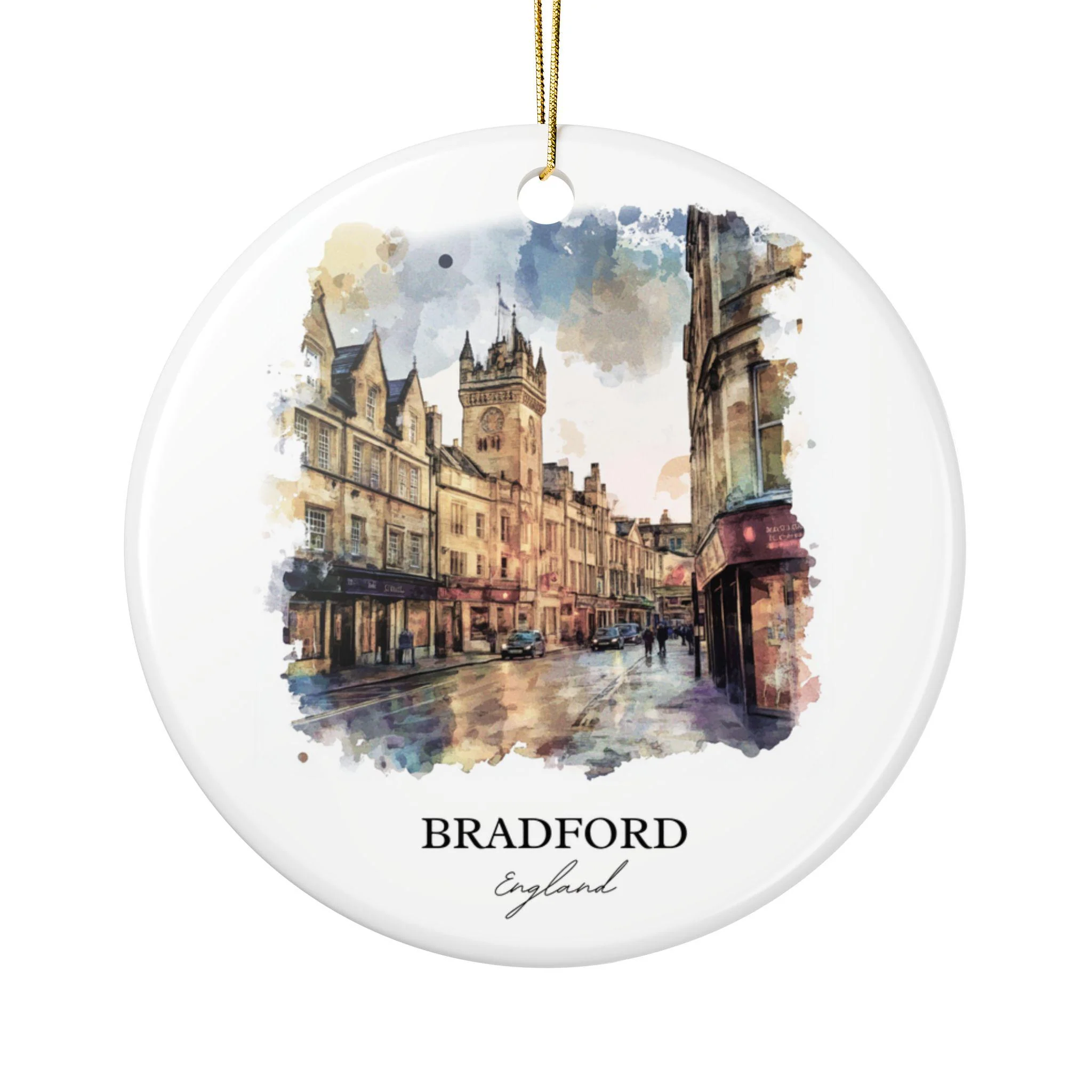 Bradford England Ornament: Unique Bradford Souvenir, Bradford England Xmas Decor, and Authentic England Gift