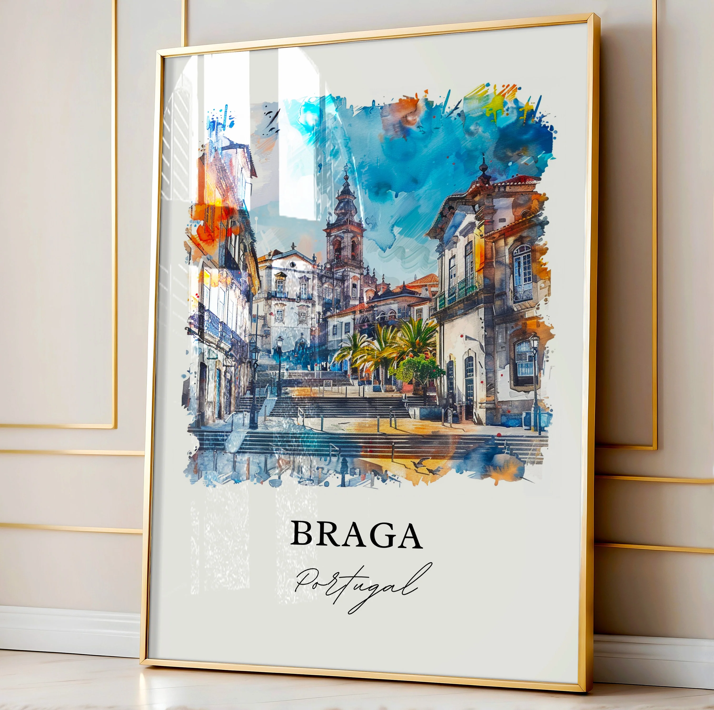 Braga, Portugal – Watercolor Art Print - Image 2