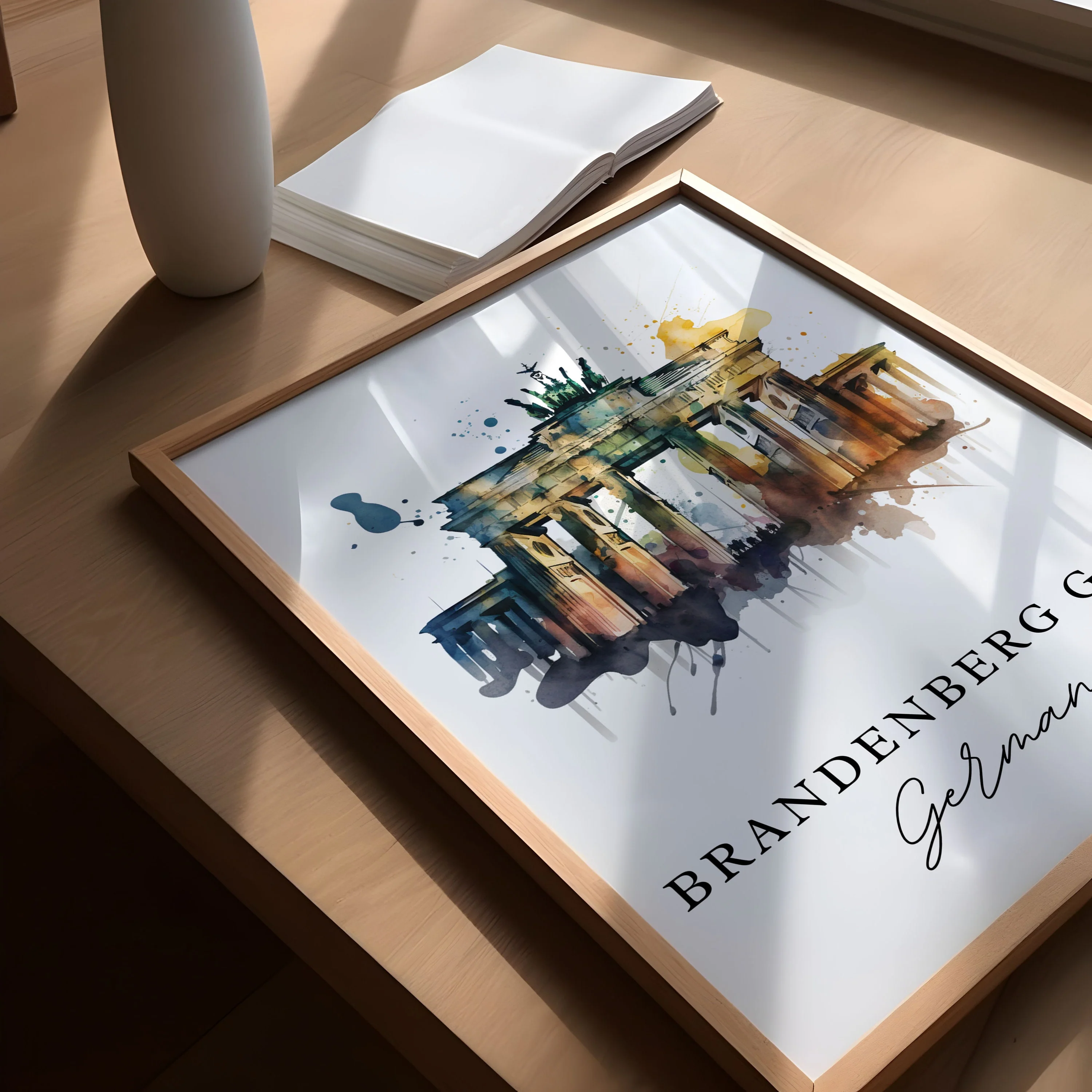 Brandenburg Gate, Germany – Watercolor Art Print - Image 3