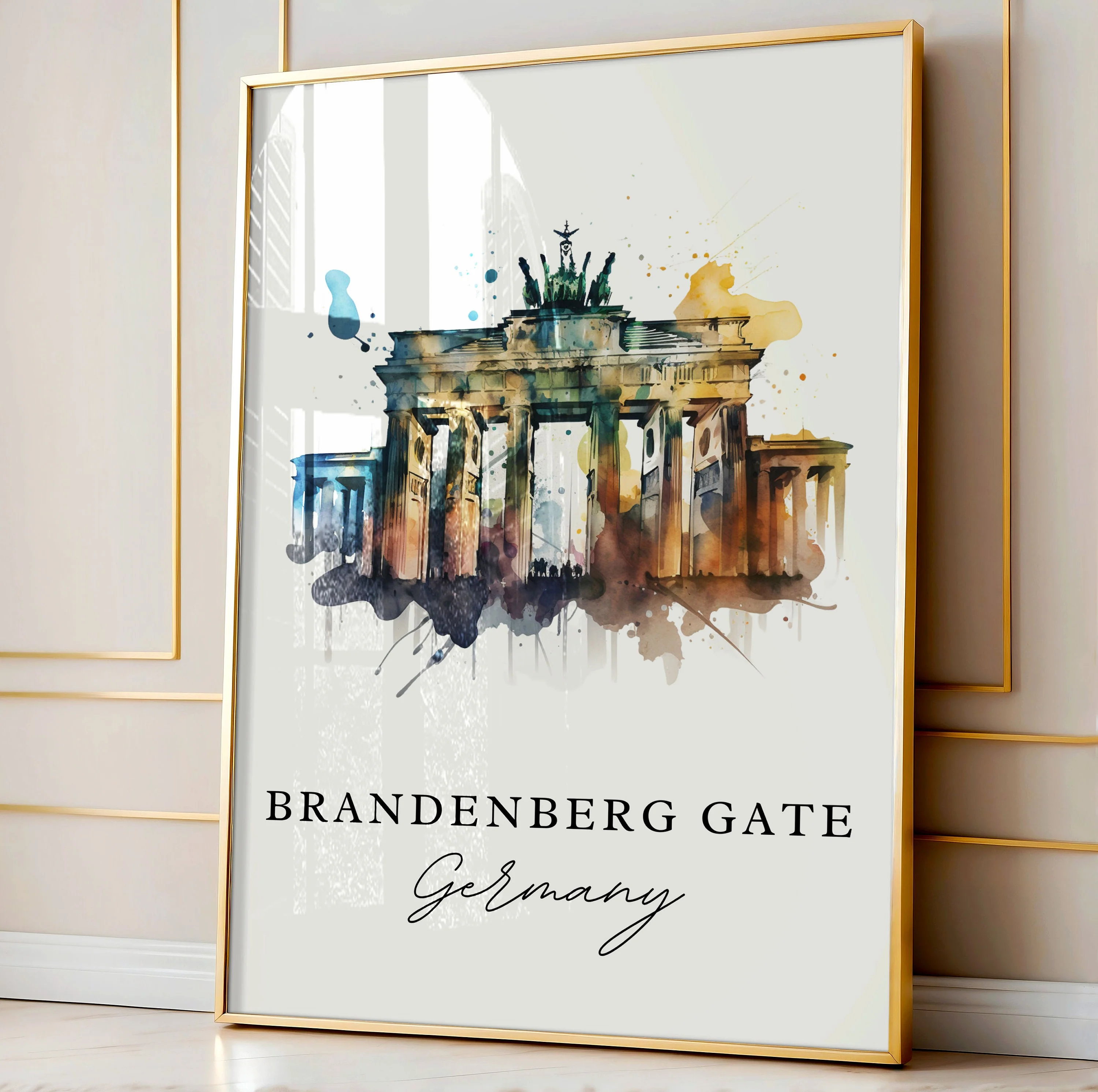 Brandenburg Gate, Germany – Watercolor Art Print - Image 4