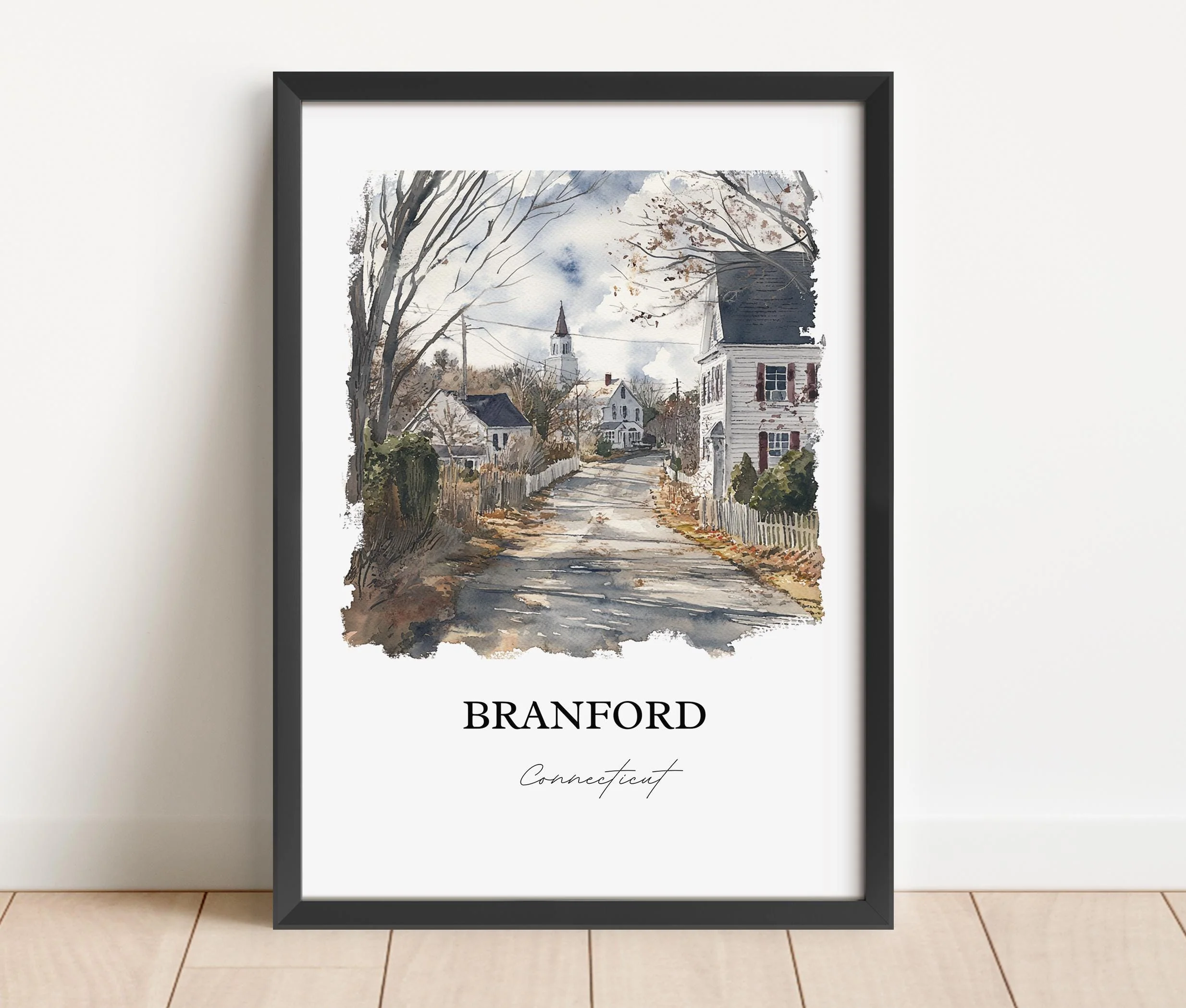 Branford, Connecticut, Connecticut – Watercolor Art Print - Image 3