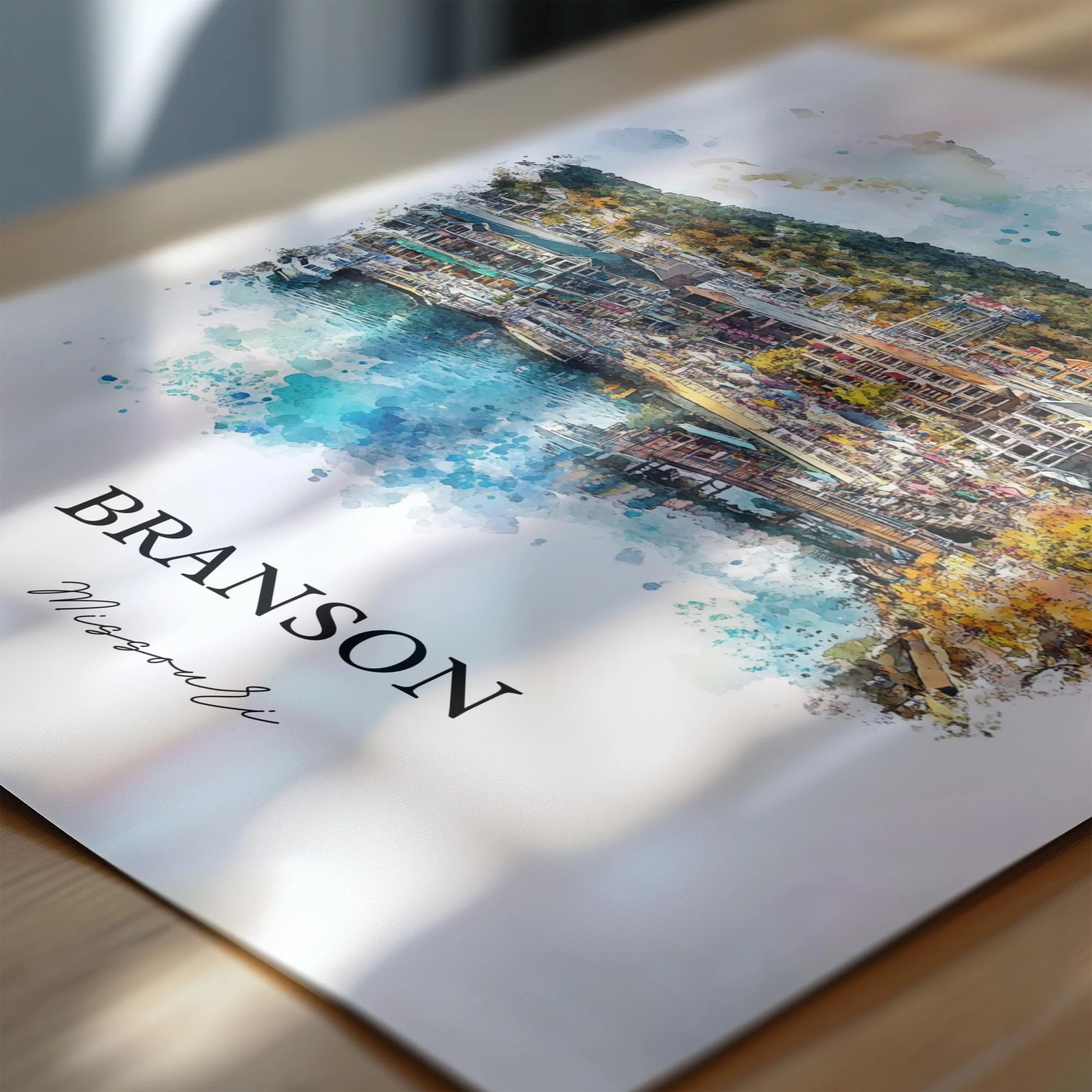 Branson, Missouri, USA – Watercolor Art Print - Image 2