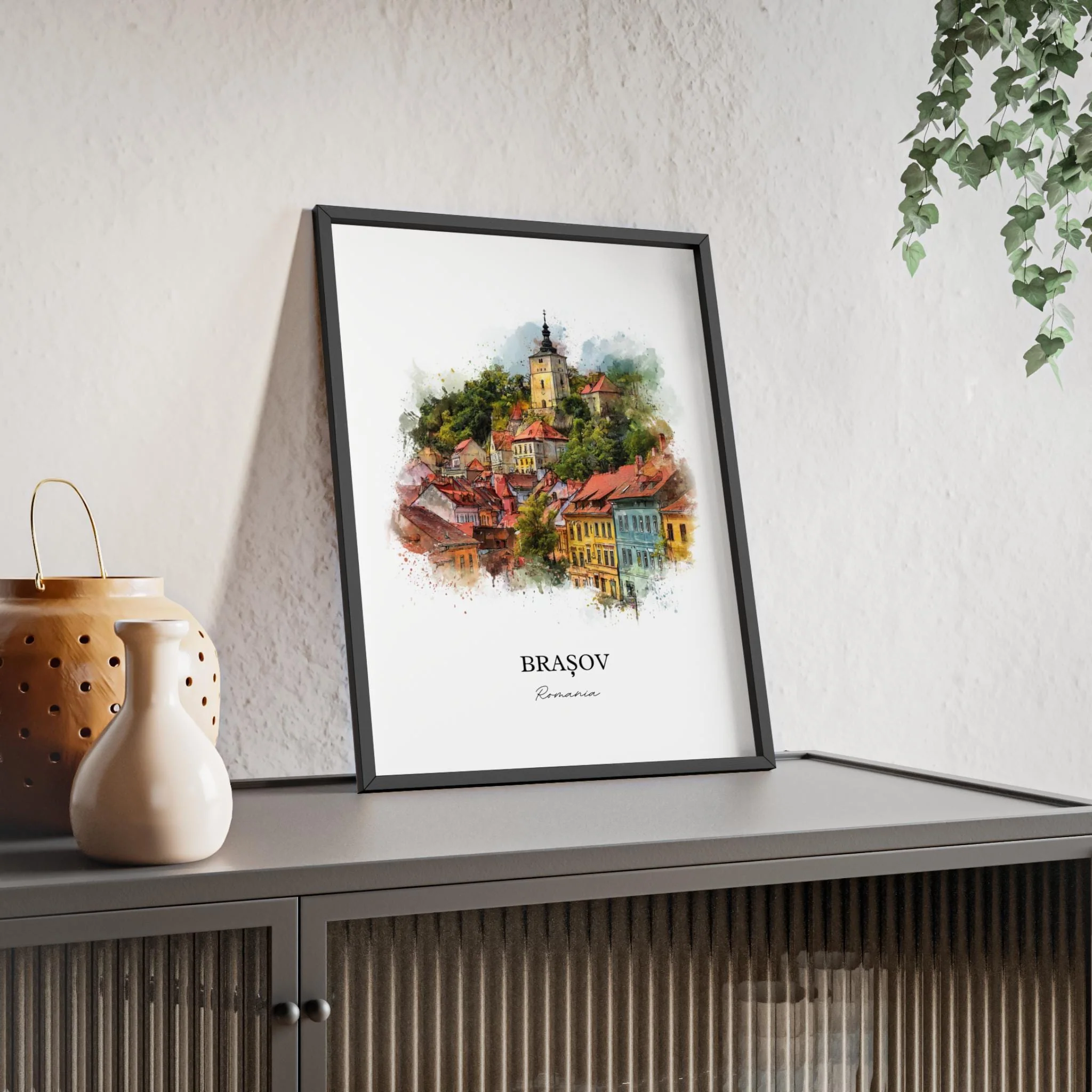 Brasov, Romania – Watercolor Art Print - Image 5