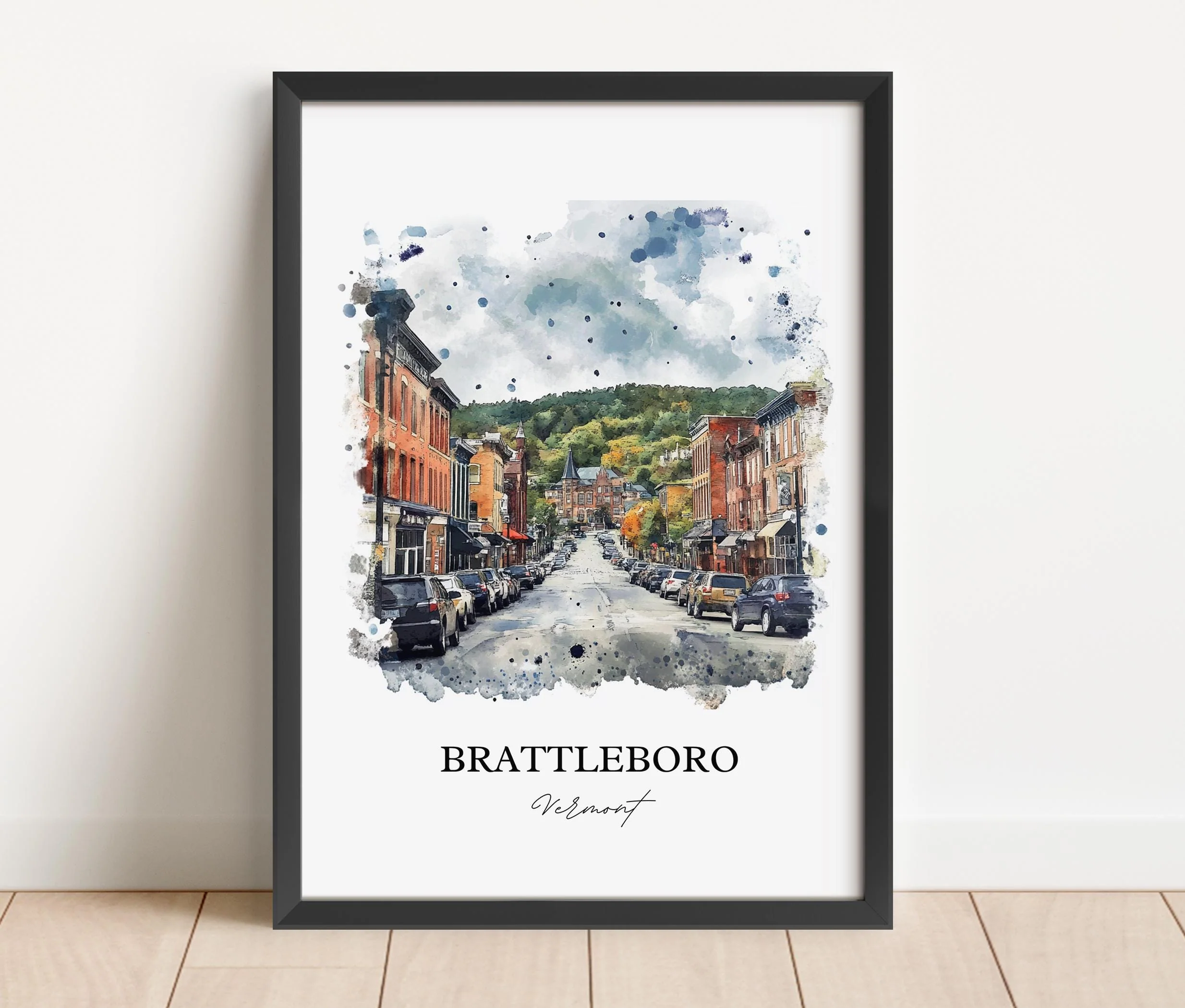 Brattleboro, VT, USA – Watercolor Art Print - Image 3
