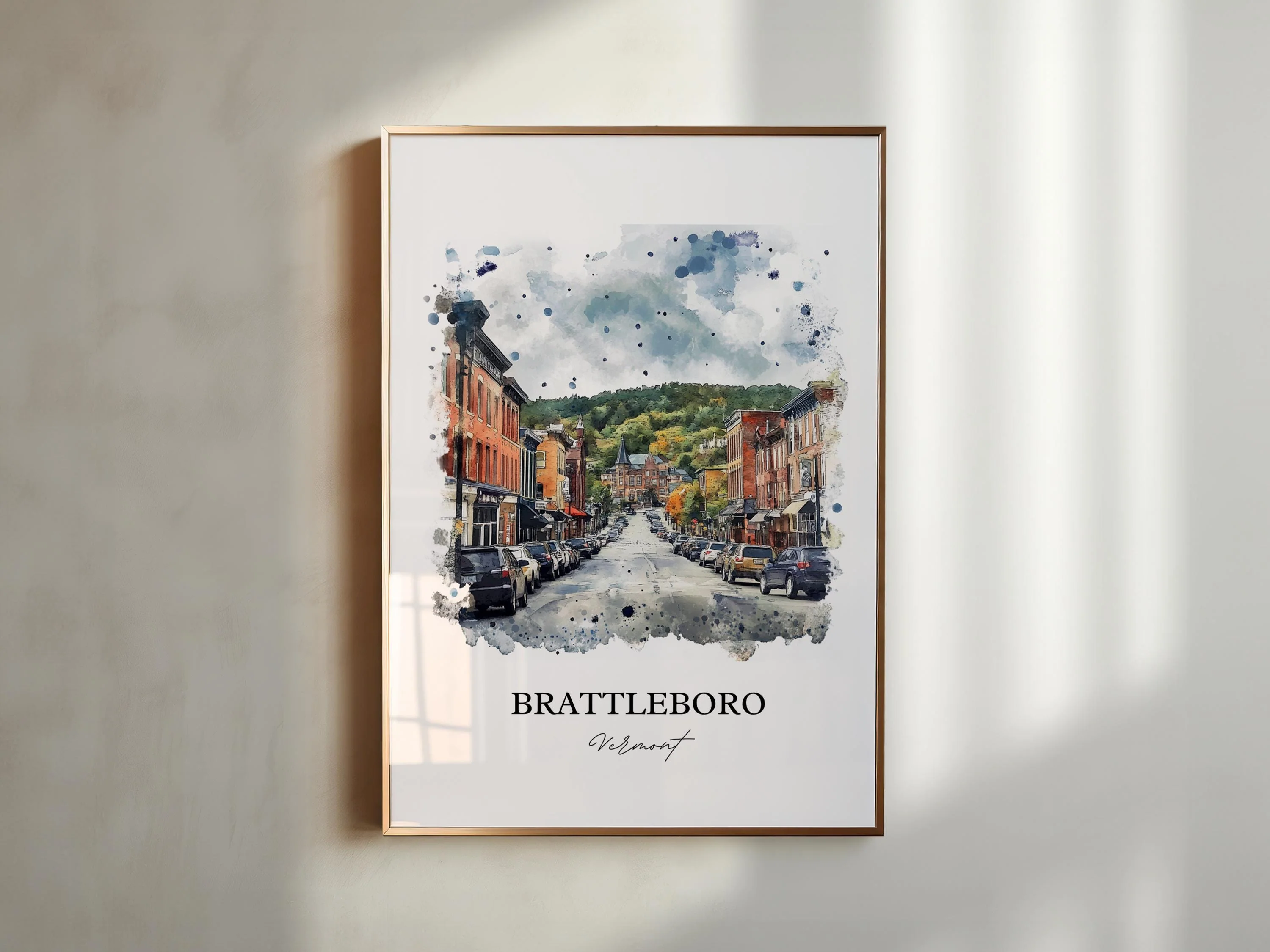Brattleboro, VT, USA – Watercolor Art Print - Image 4