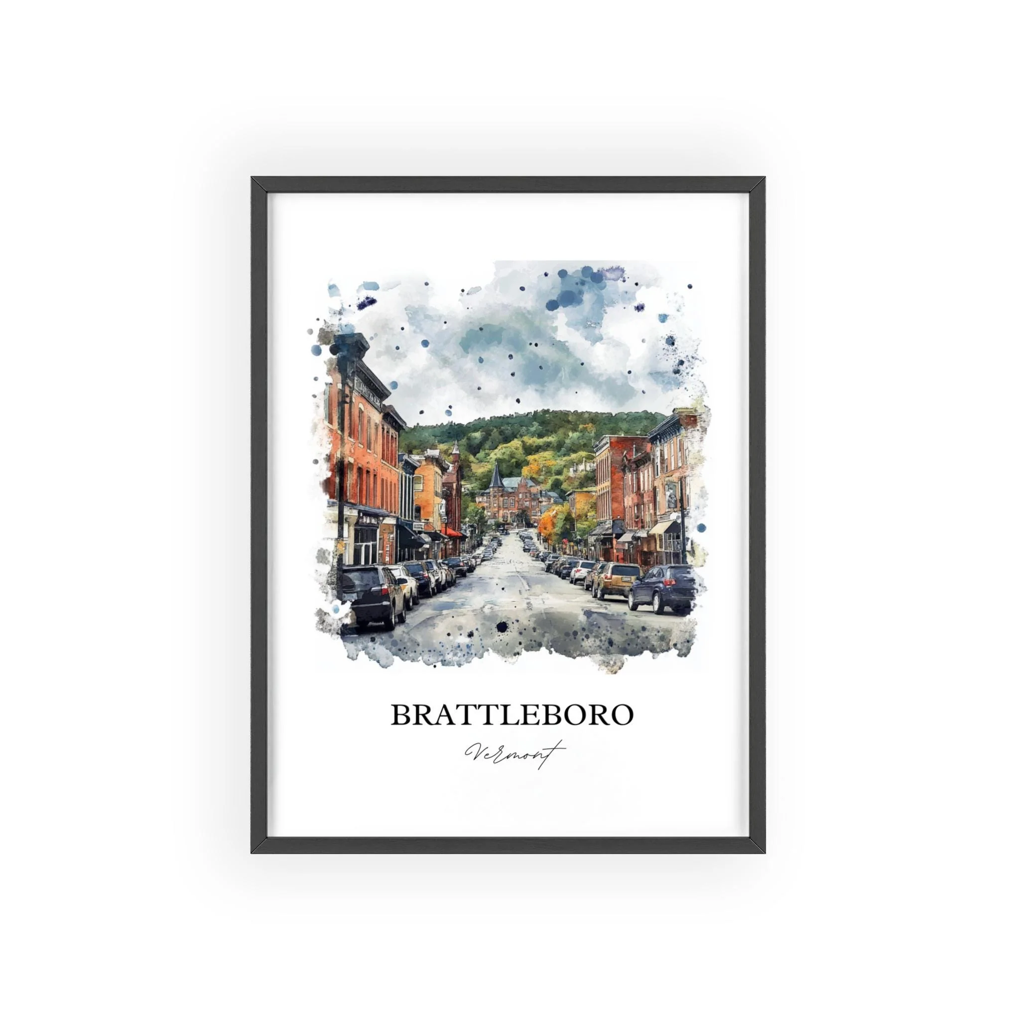 Brattleboro, VT, USA – Watercolor Art Print - Image 7