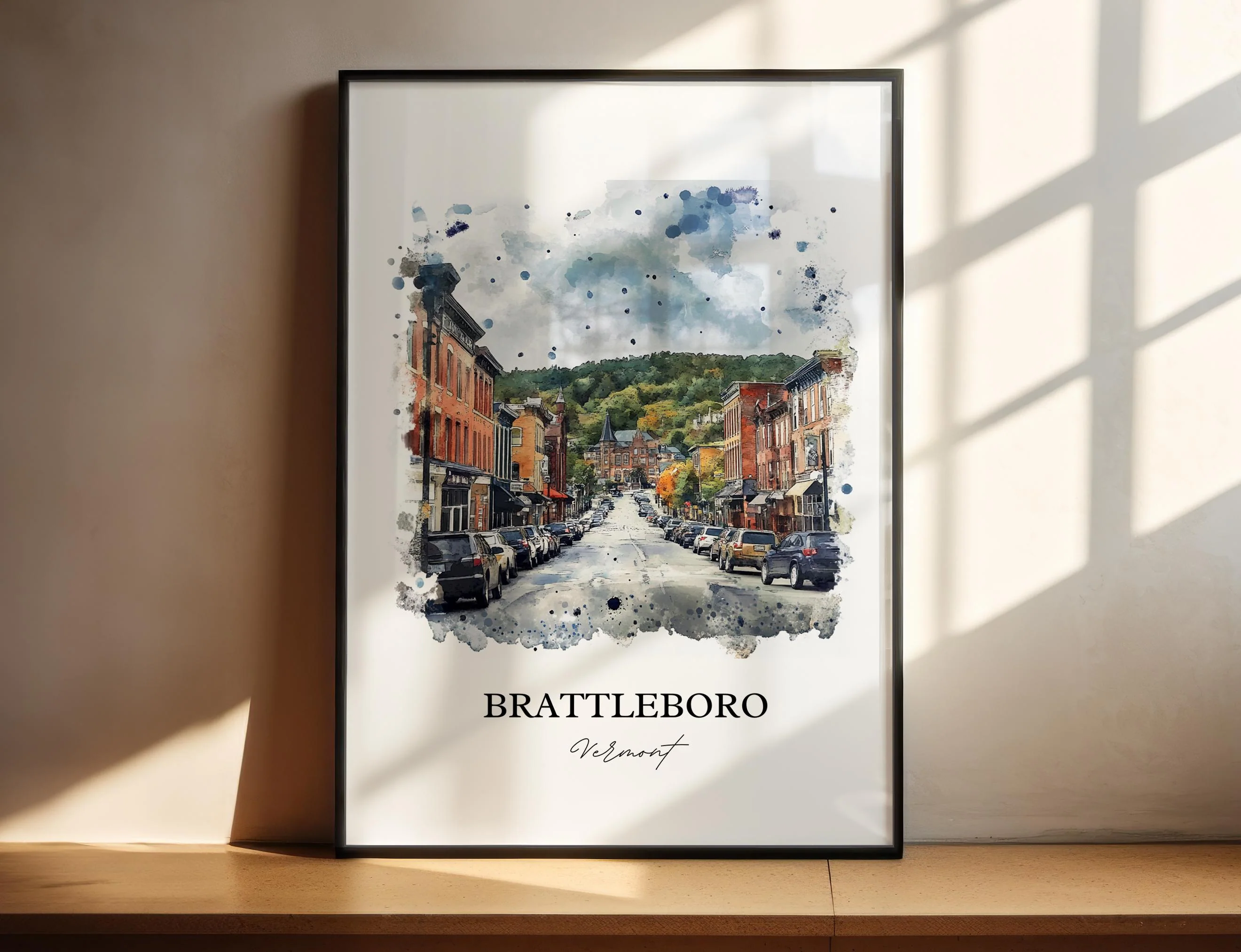 Brattleboro, VT – Watercolor Art Print