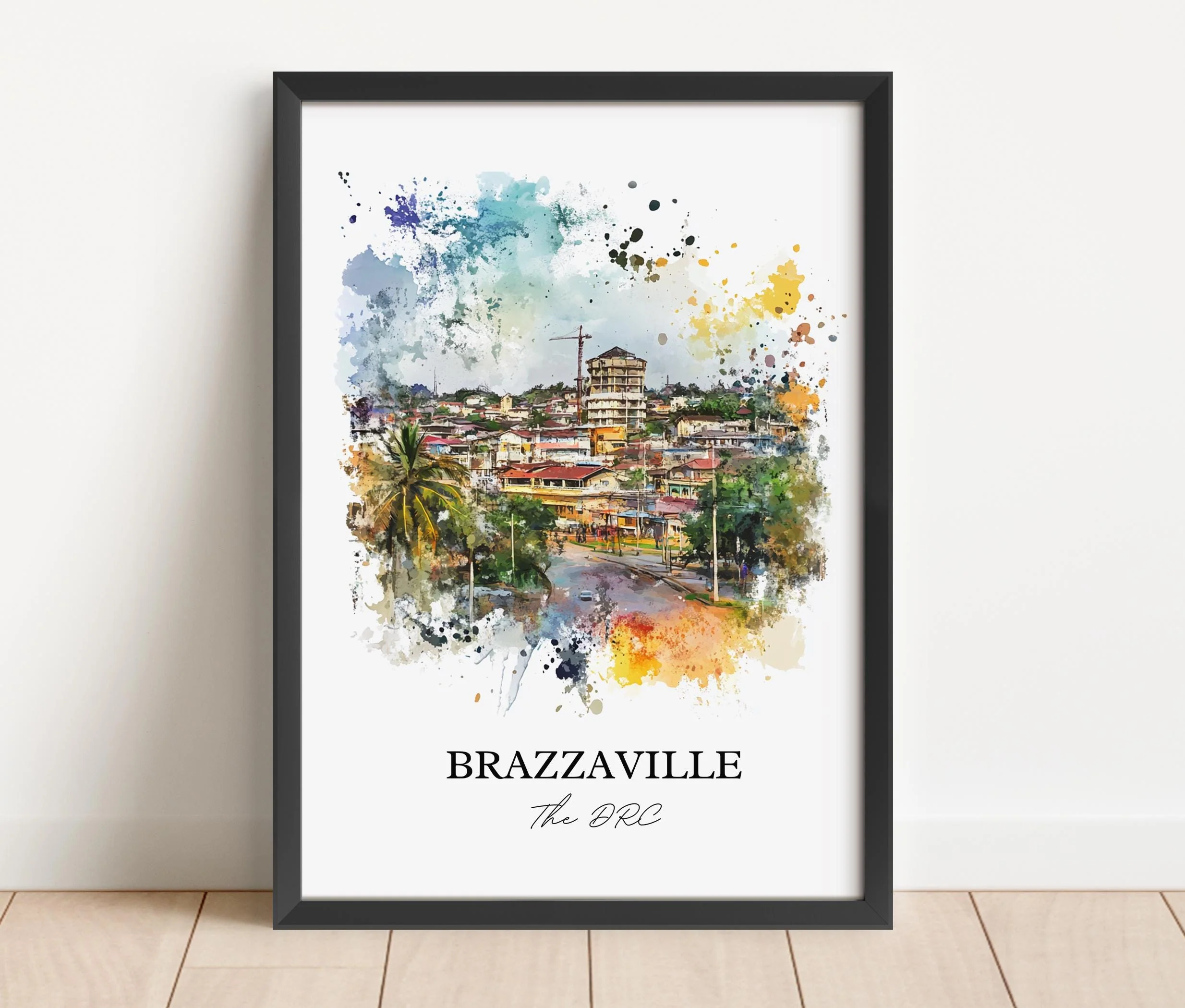 Brazzaville, DRC – Watercolor Art Print - Image 5