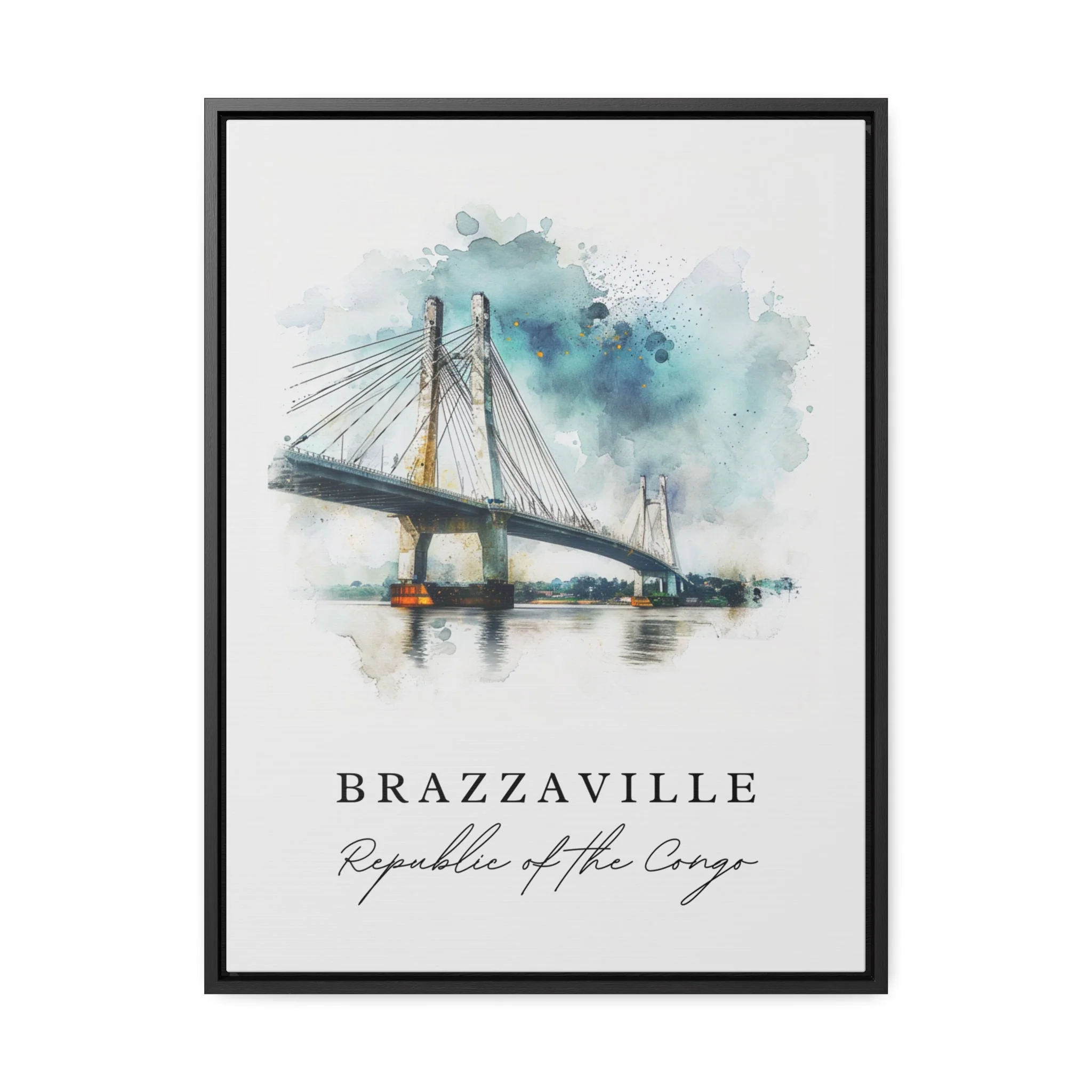 Brazzaville, Republic of the Congo – Watercolor Art Print - Image 2