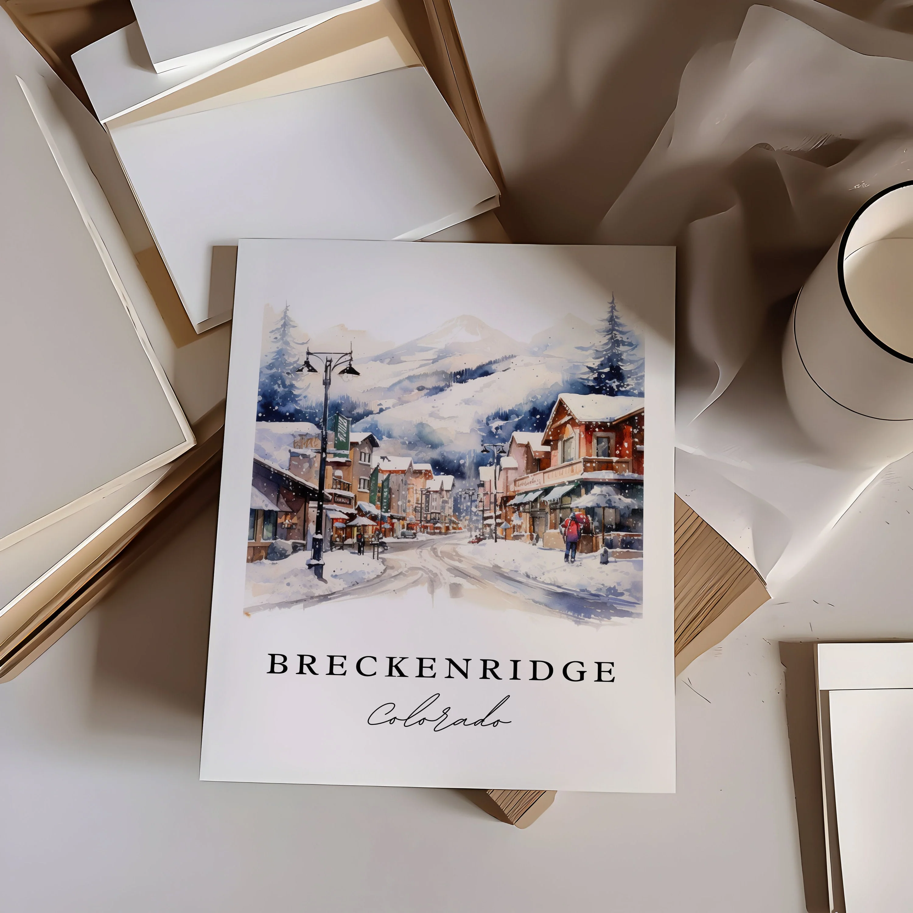 Breckenridge, Colorado – Watercolor Art Print - Image 3