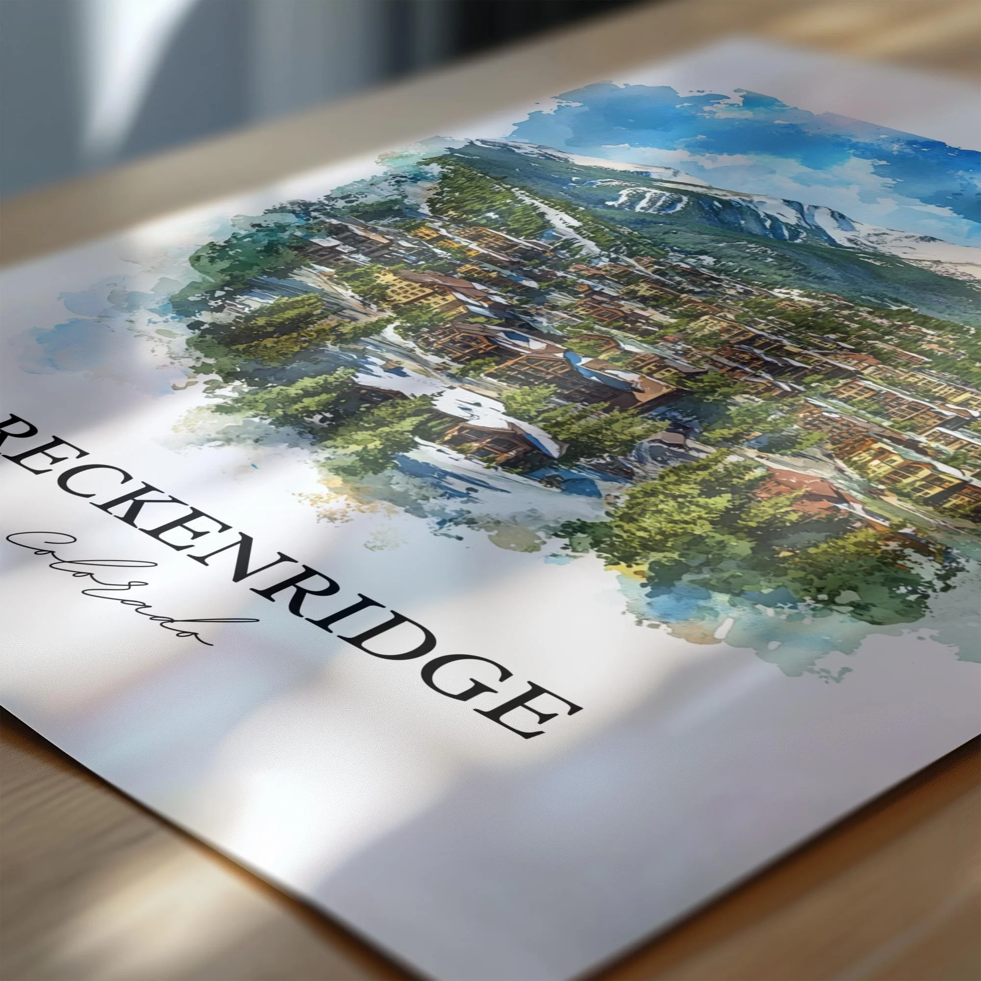Breckenridge, Colorado, USA – Watercolor Art Print - Image 2
