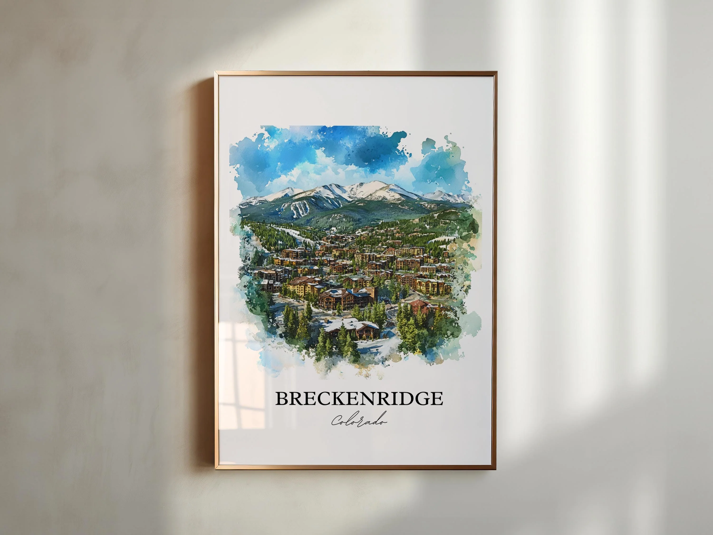 Breckenridge, Colorado, USA – Watercolor Art Print - Image 3