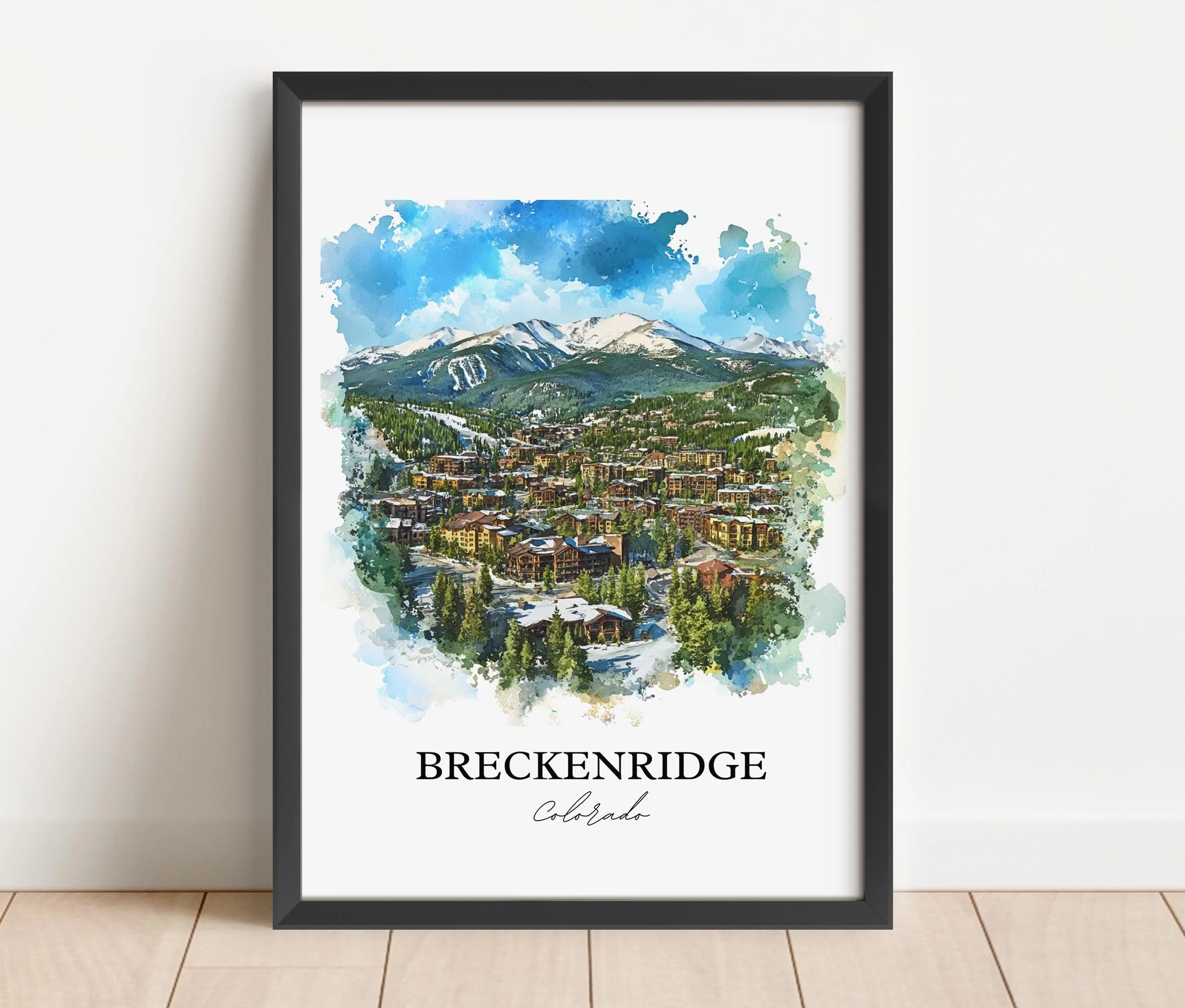 Breckenridge, Colorado, USA – Watercolor Art Print - Image 4