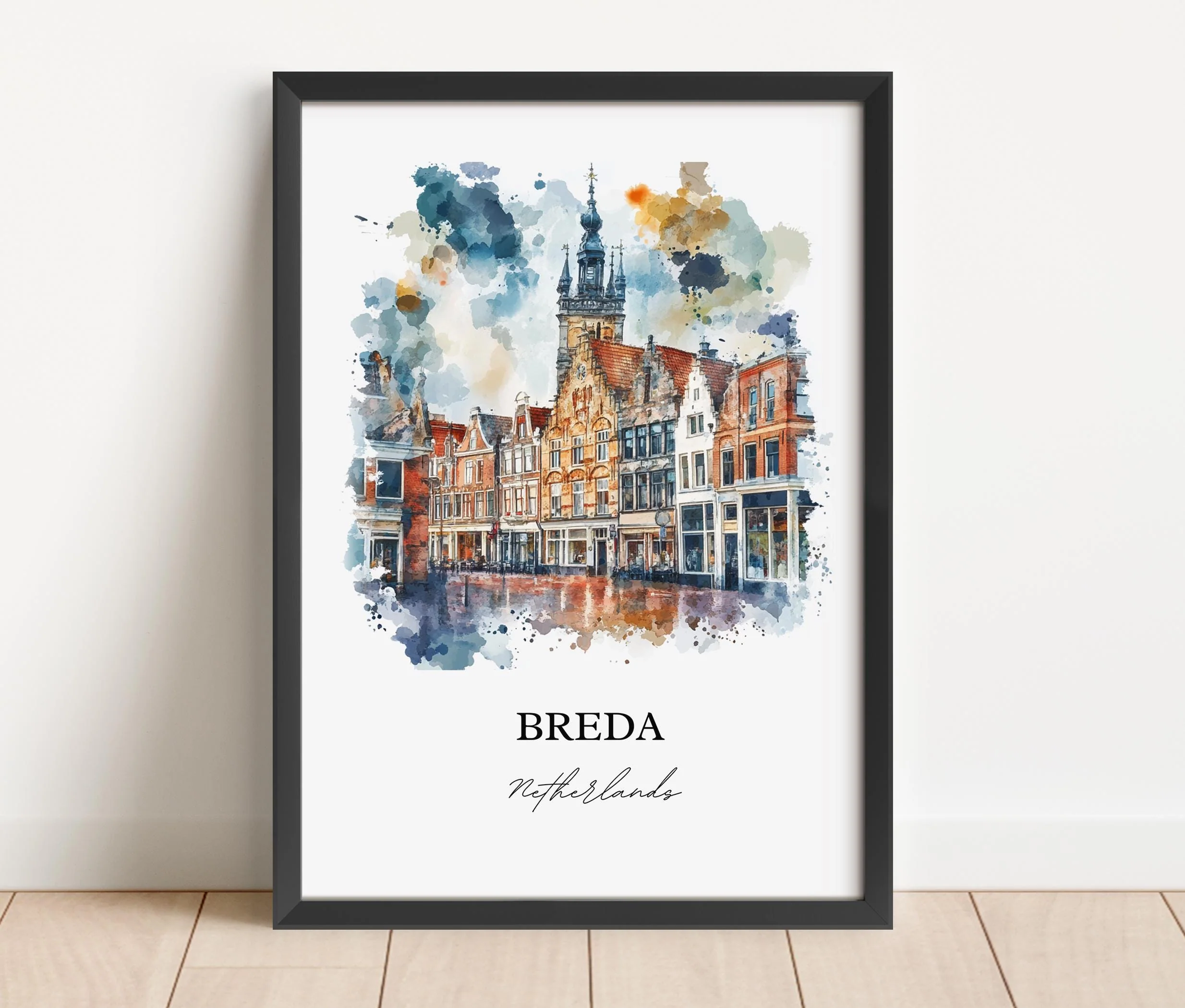 Breda, Netherlands – Watercolor Art Print - Image 3