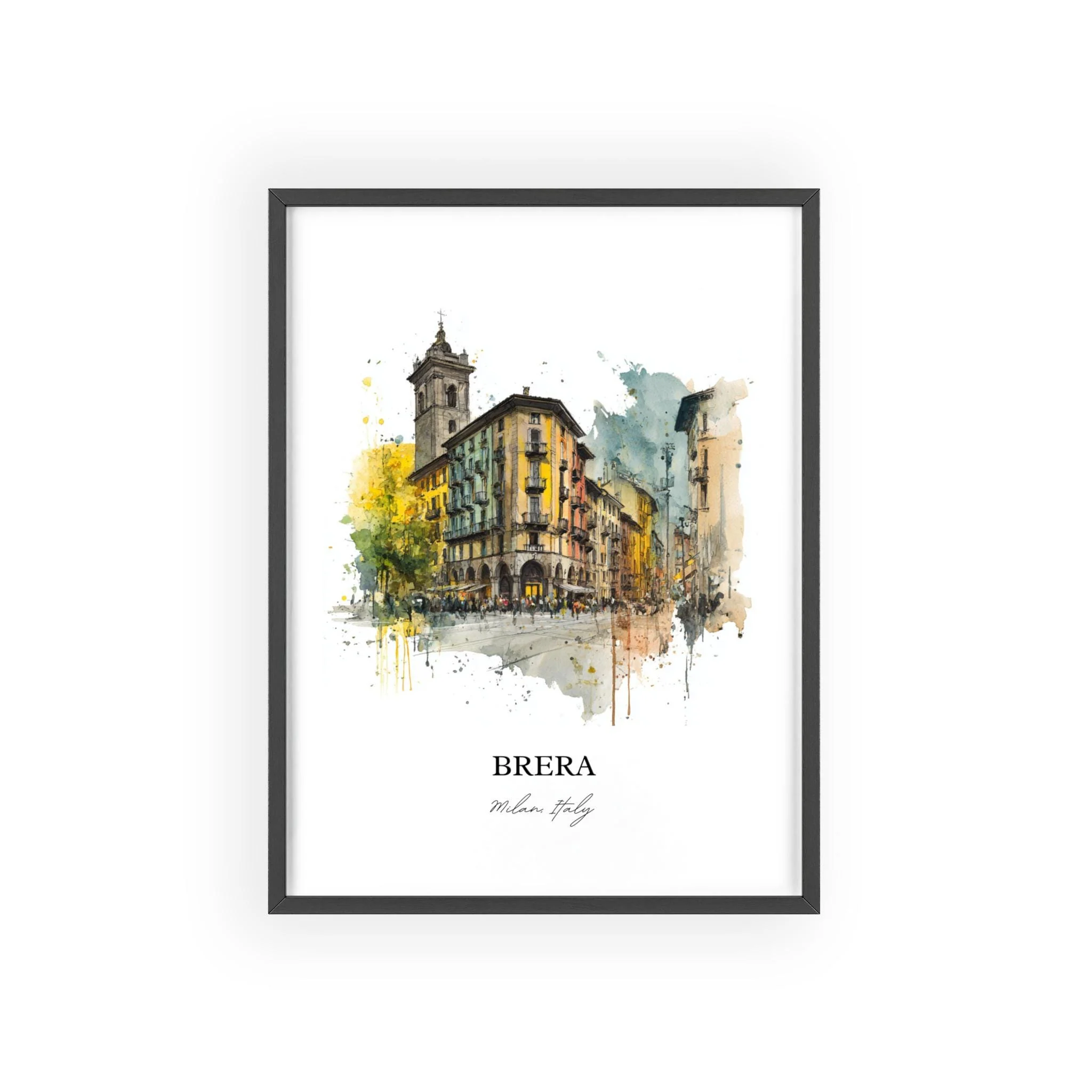 Brera, Milan Italy – Watercolor Art Print