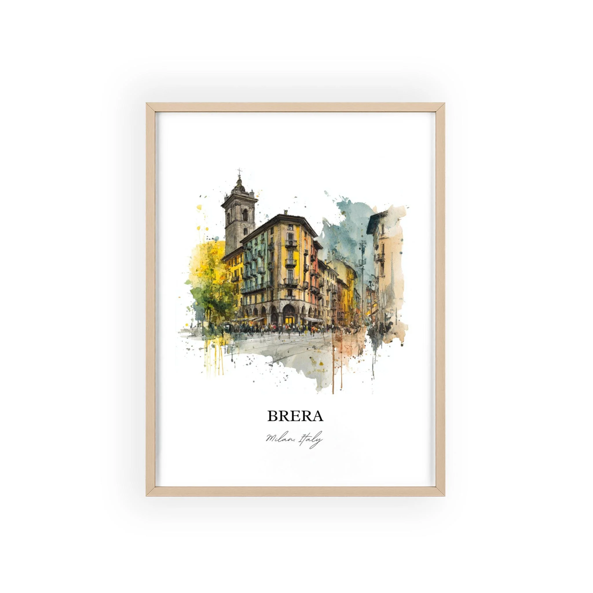 Brera, Milan Italy – Watercolor Art Print - Image 3