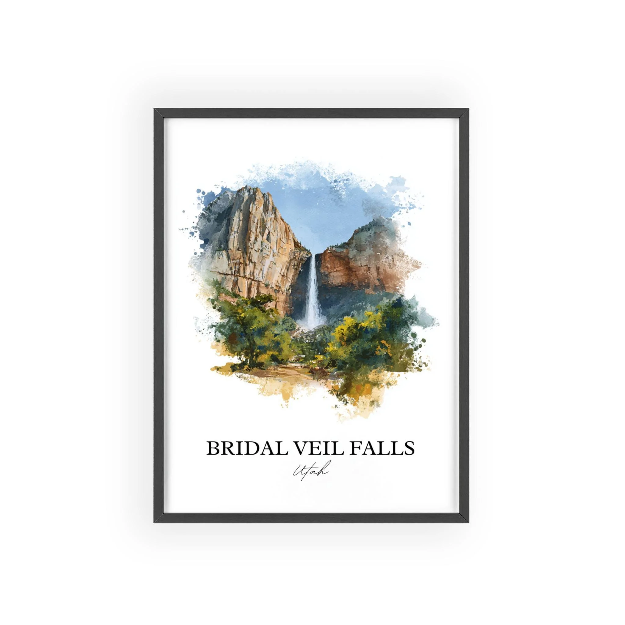 Bridal Veil Falls, Utah, USA – Watercolor Art Print - Image 7