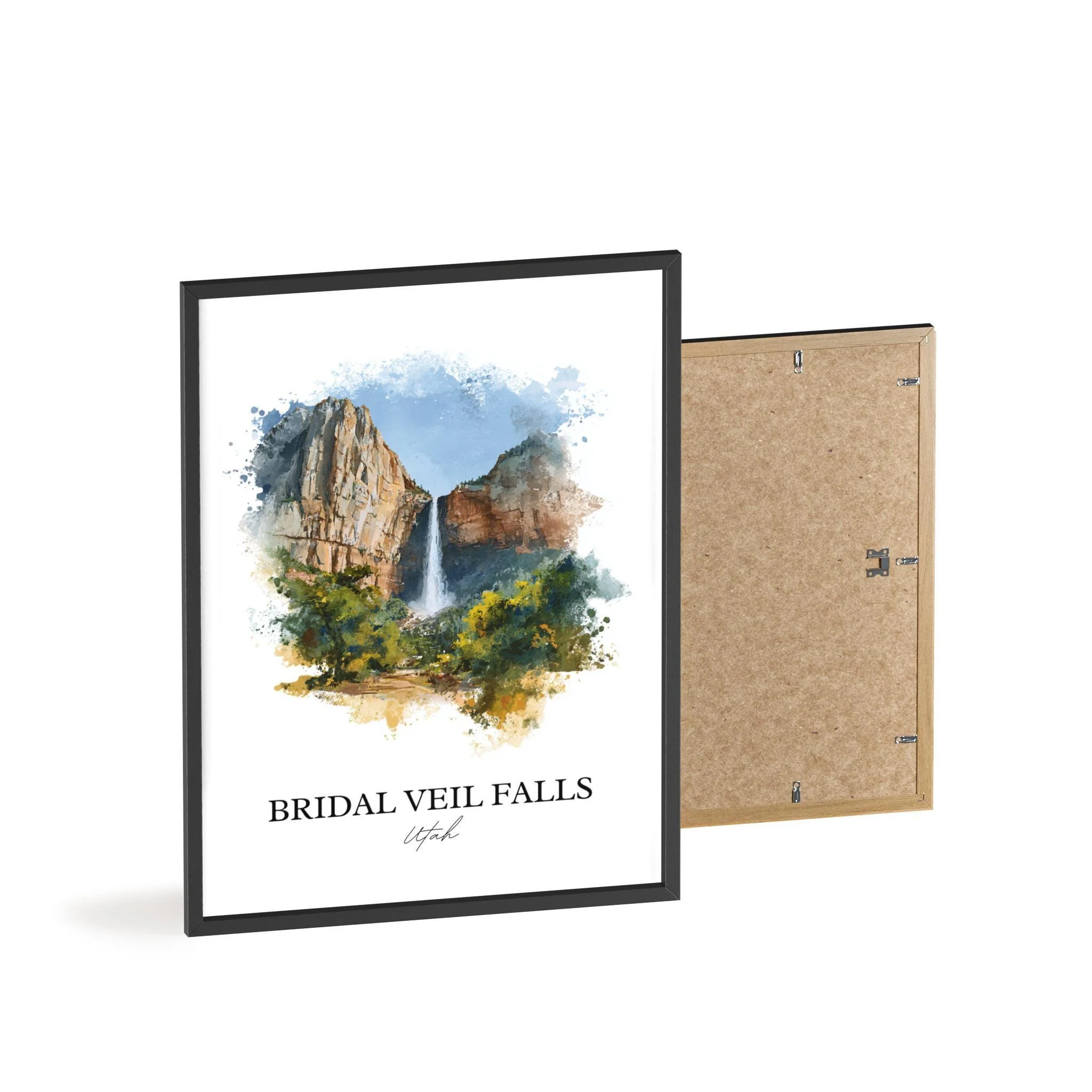 Bridal Veil Falls, Utah, USA – Watercolor Art Print - Image 8