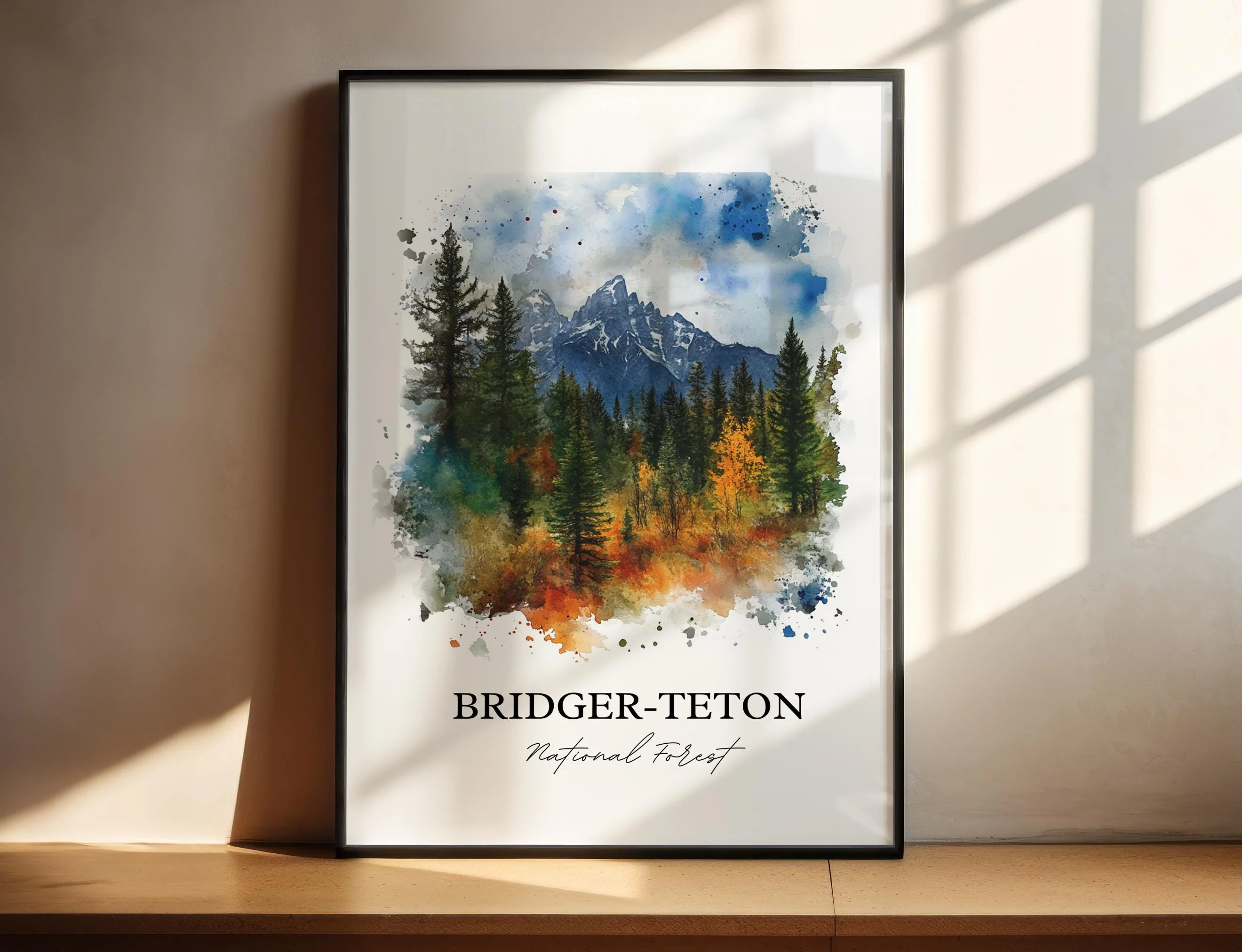 Bridger-Teton, Wyoming, USA – Watercolor Art Print