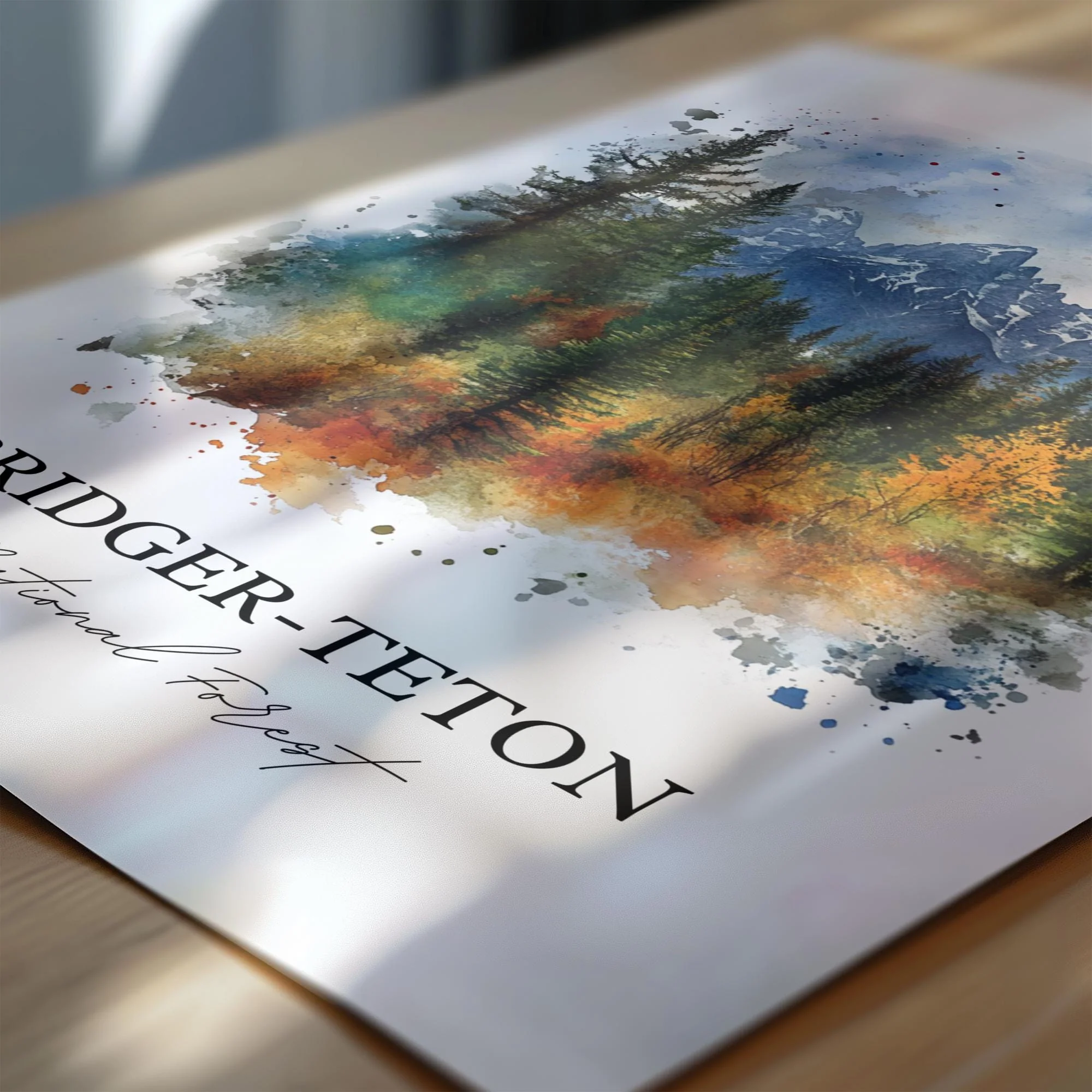 Bridger-Teton, Wyoming, USA – Watercolor Art Print - Image 2