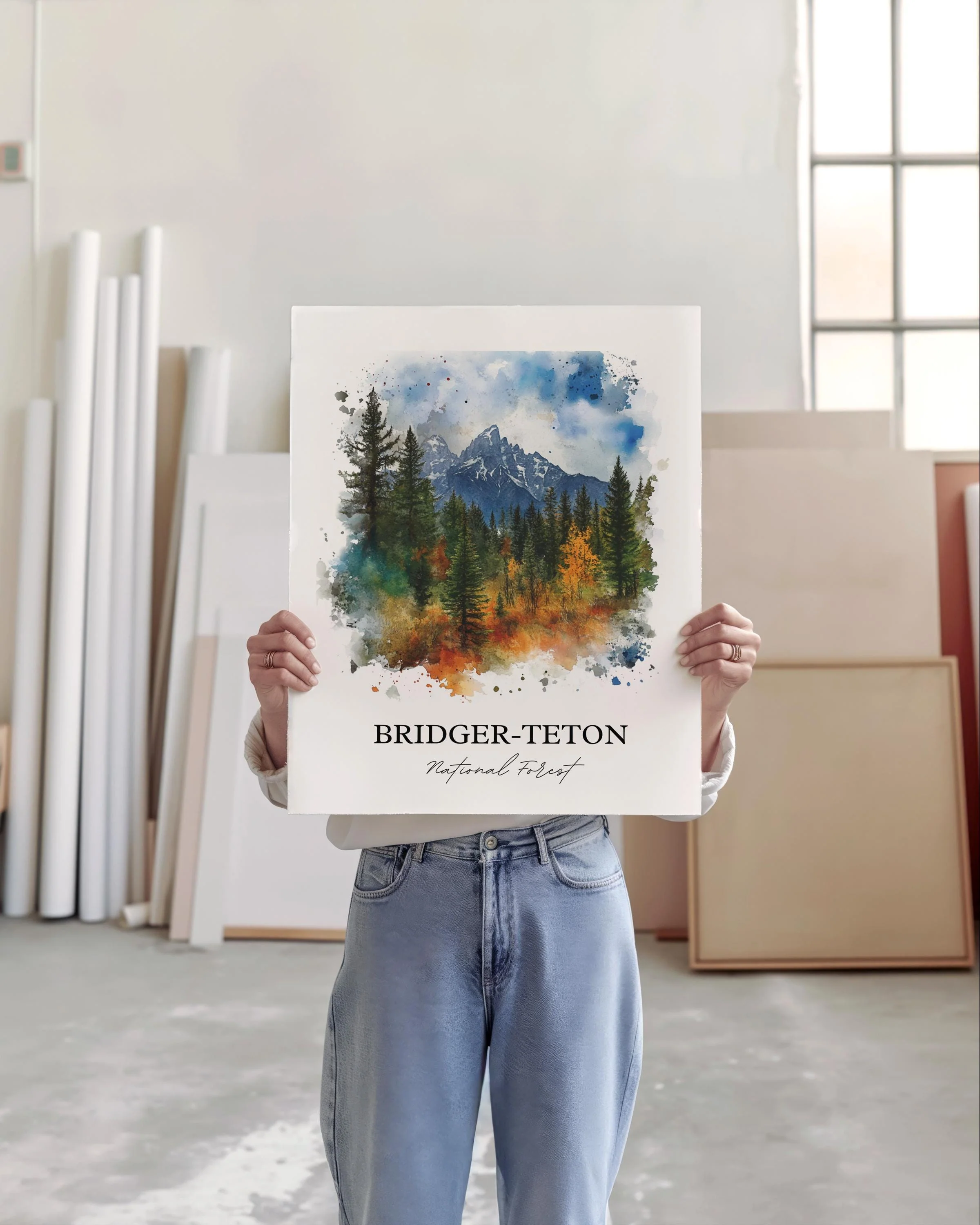 Bridger-Teton, Wyoming, USA – Watercolor Art Print - Image 4