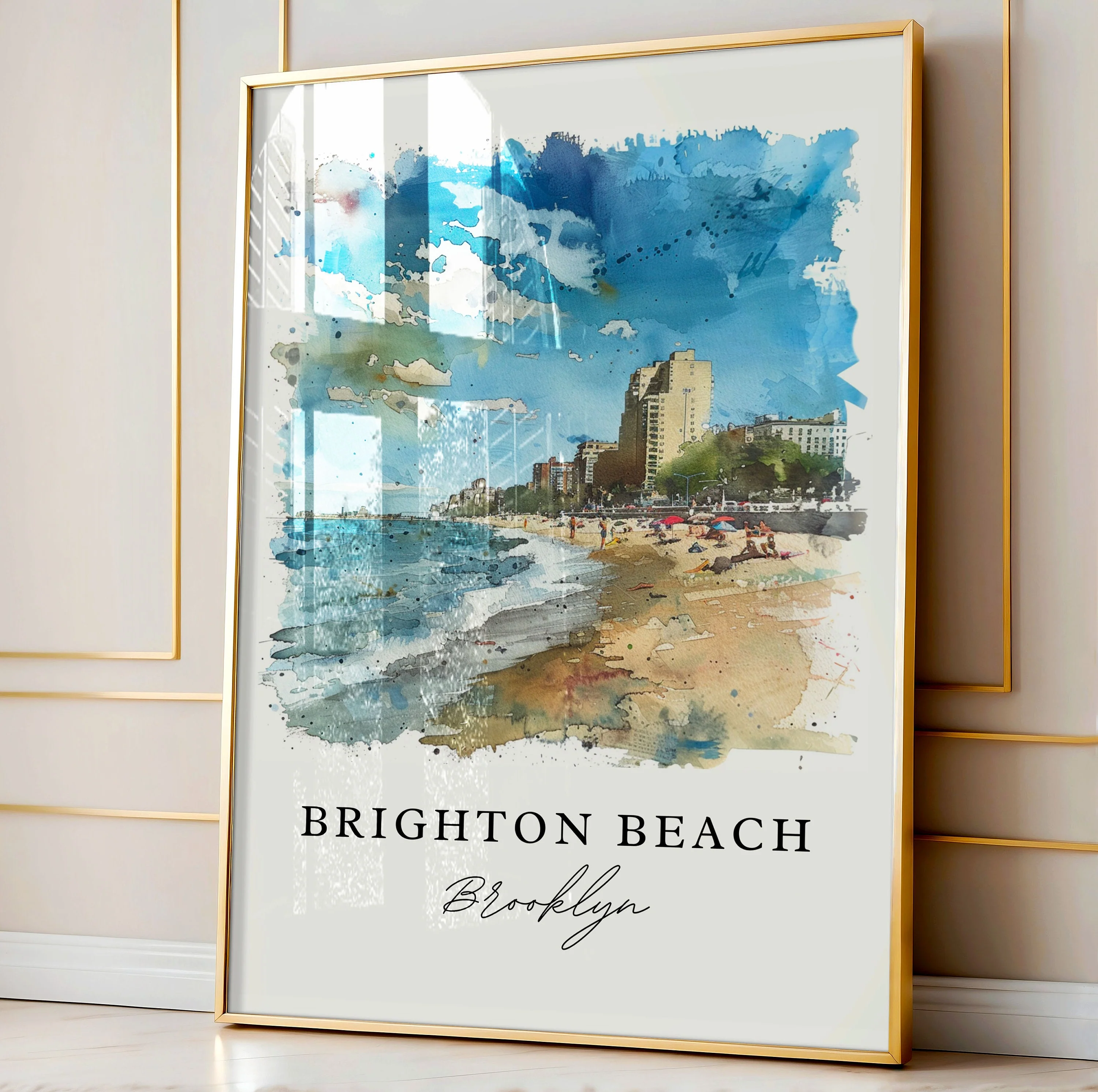 Brighton Beach, New York – Watercolor Art Print - Image 4