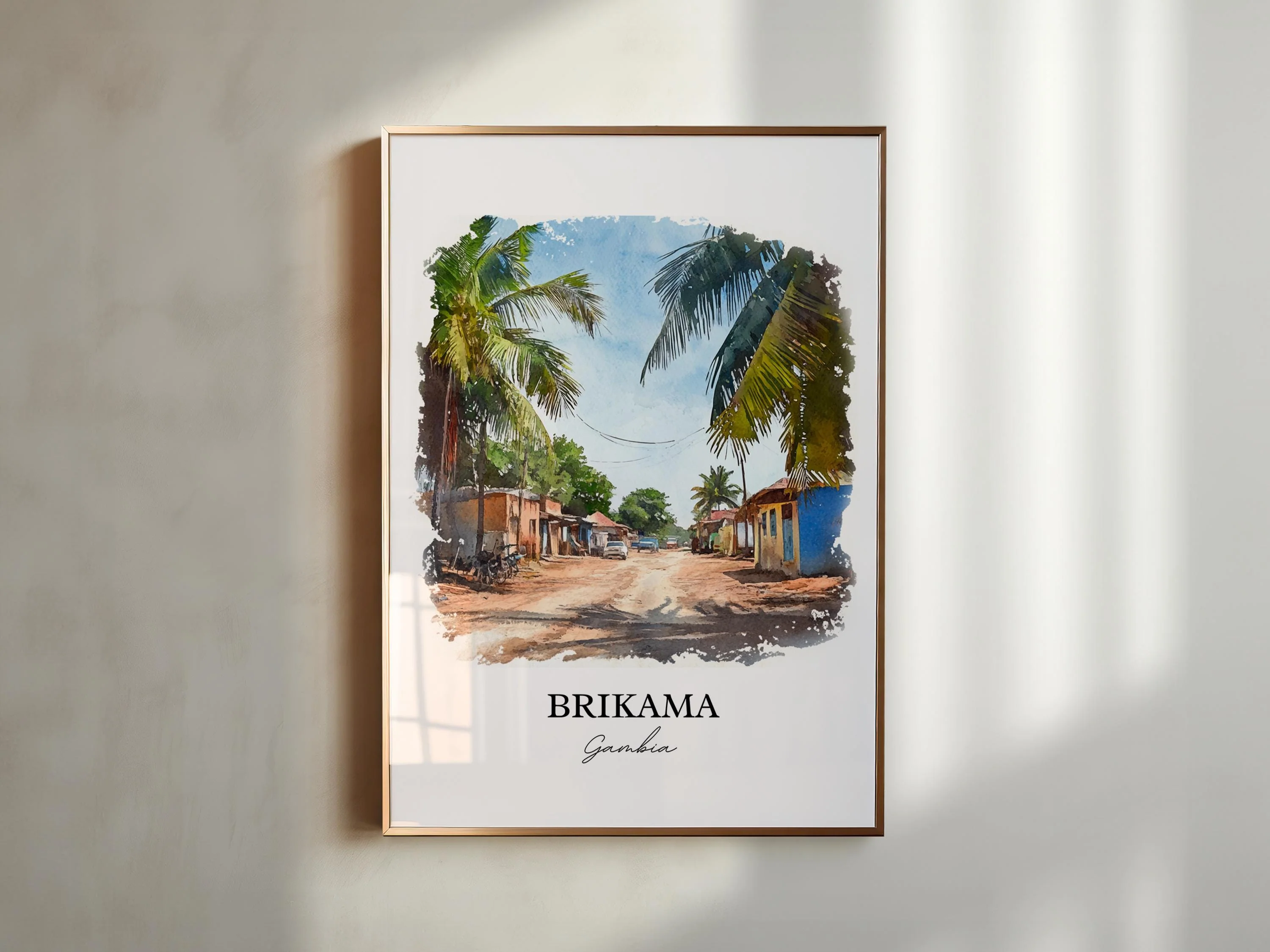 Brikama, Gambia – Watercolor Art Print - Image 3