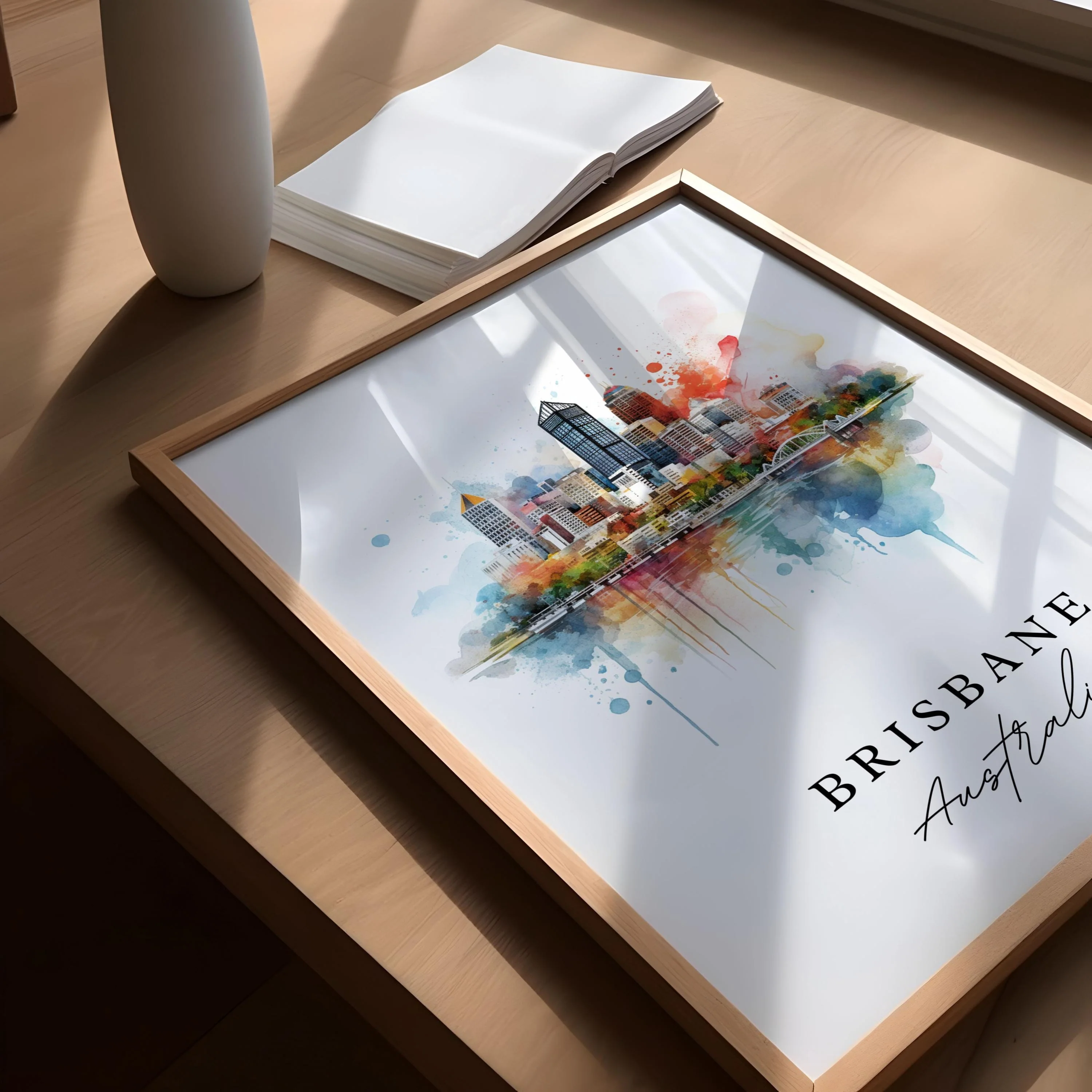 Brisbane, Australia – Watercolor Art Print - Image 3