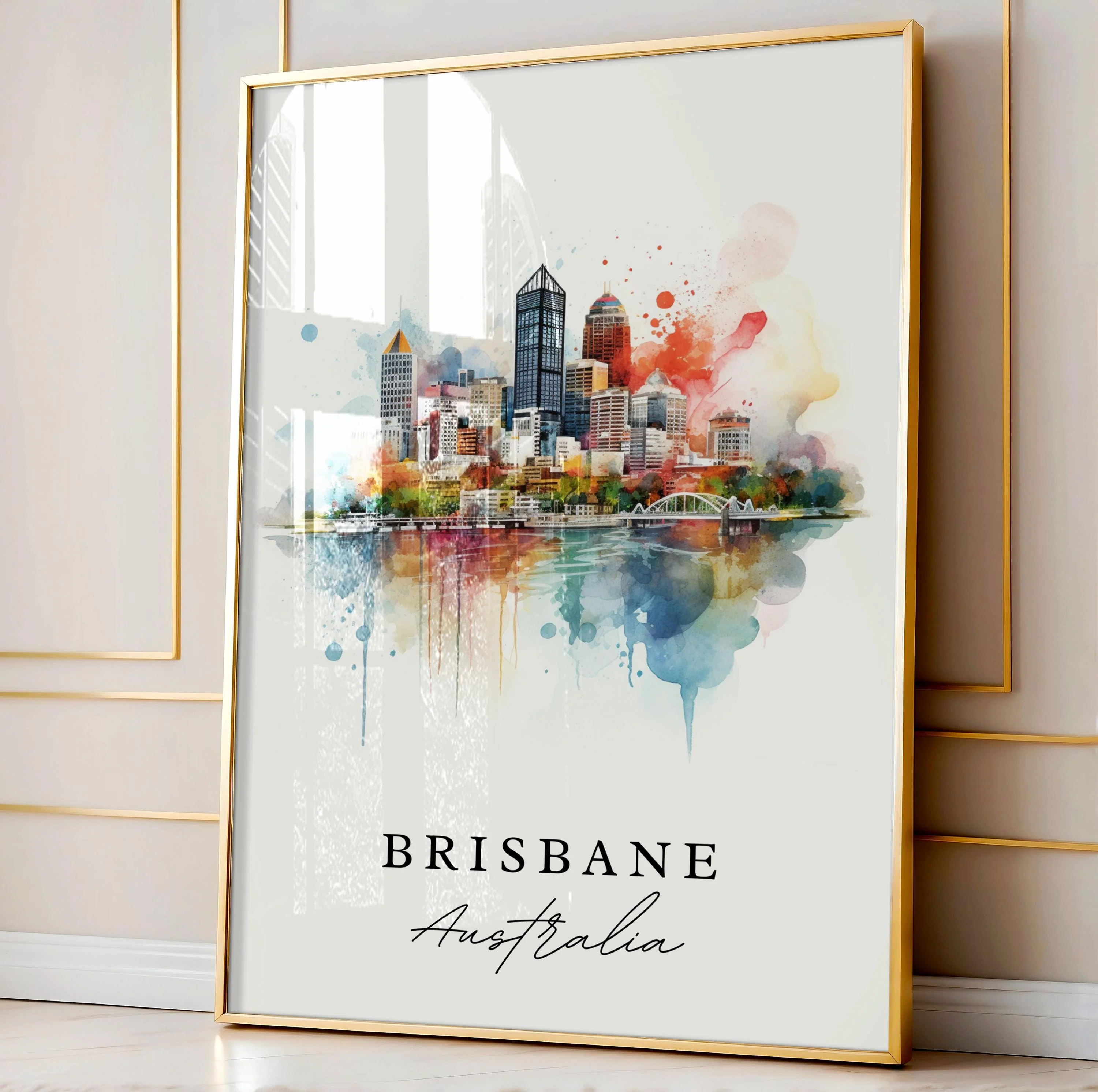 Brisbane, Australia – Watercolor Art Print - Image 4