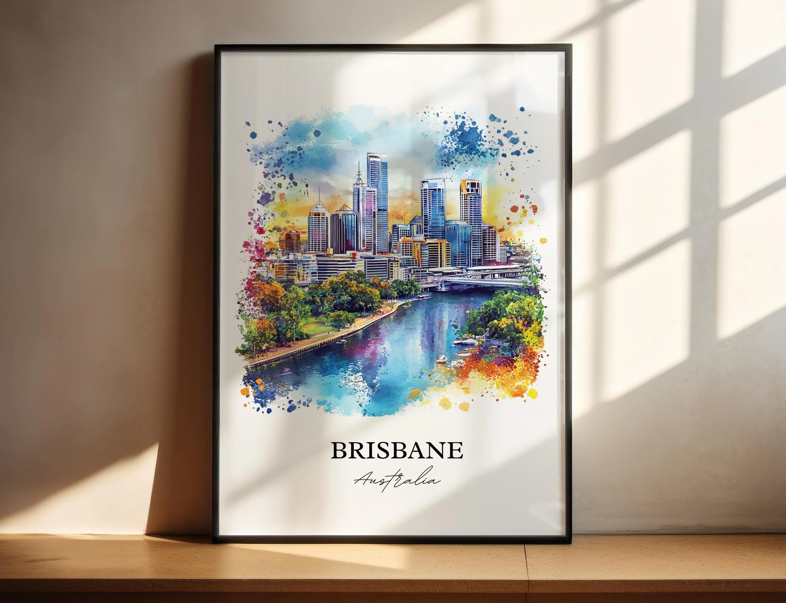 Brisbane, Australia – Watercolor Art Print