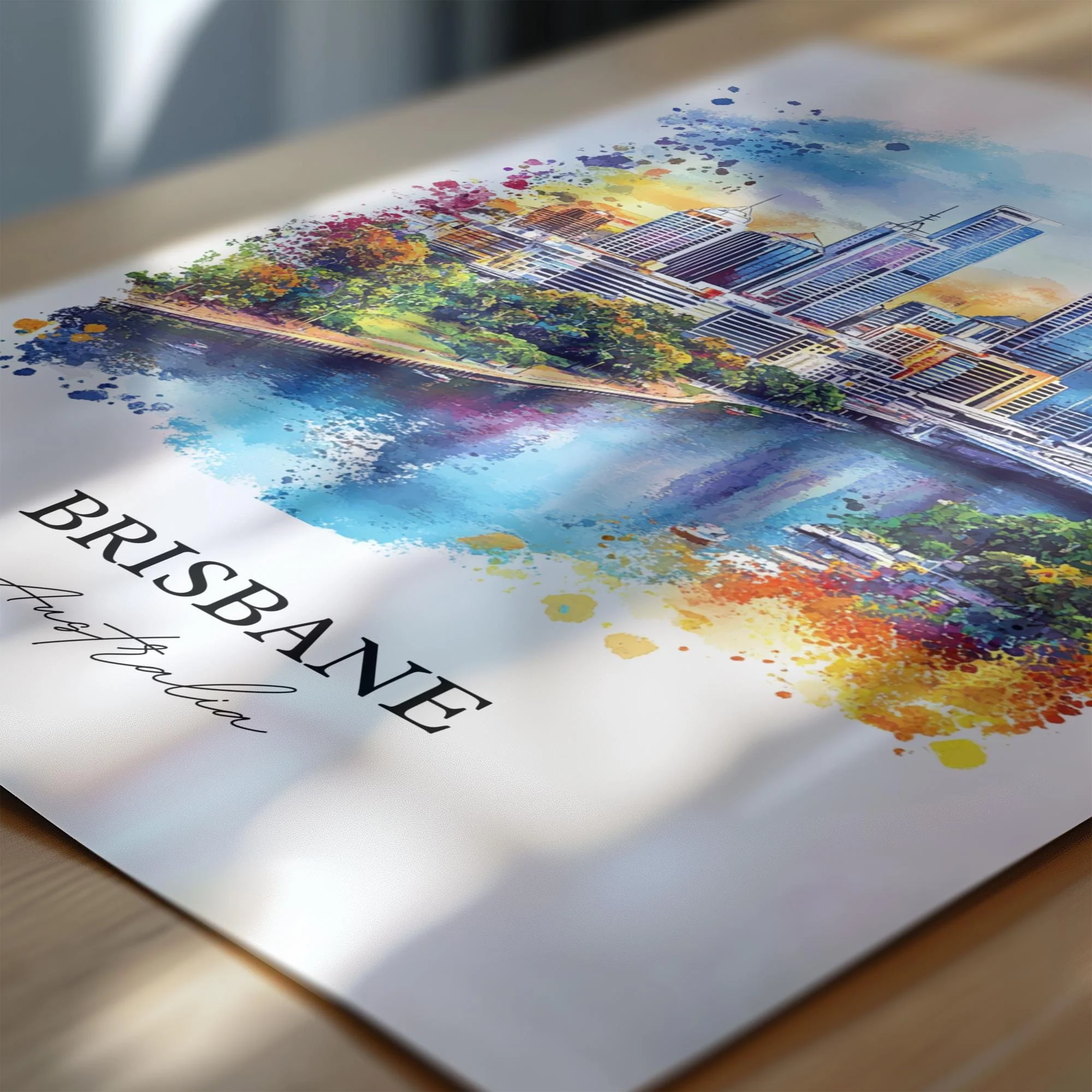 Brisbane, Australia – Watercolor Art Print - Image 2