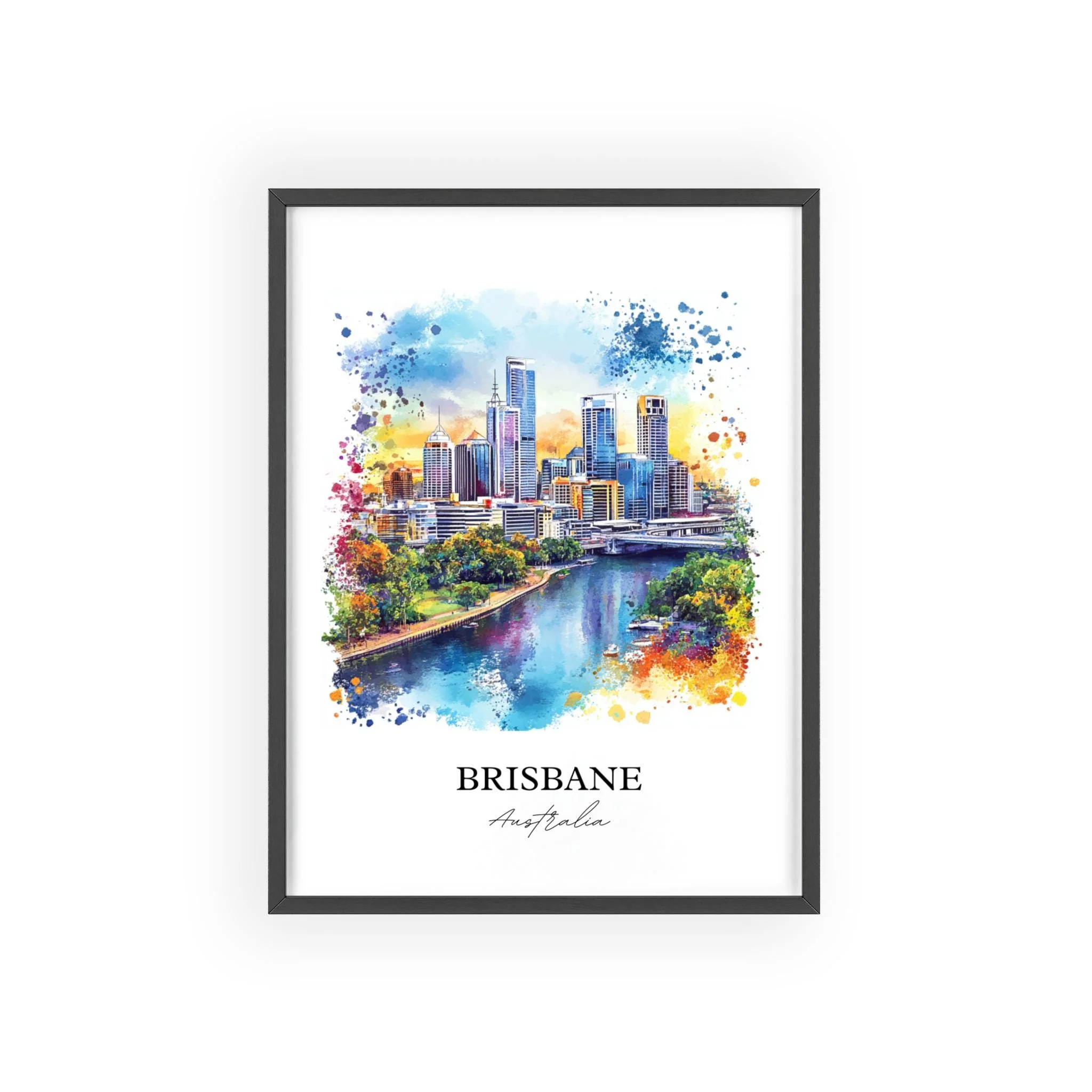 Brisbane, Australia – Watercolor Art Print - Image 7