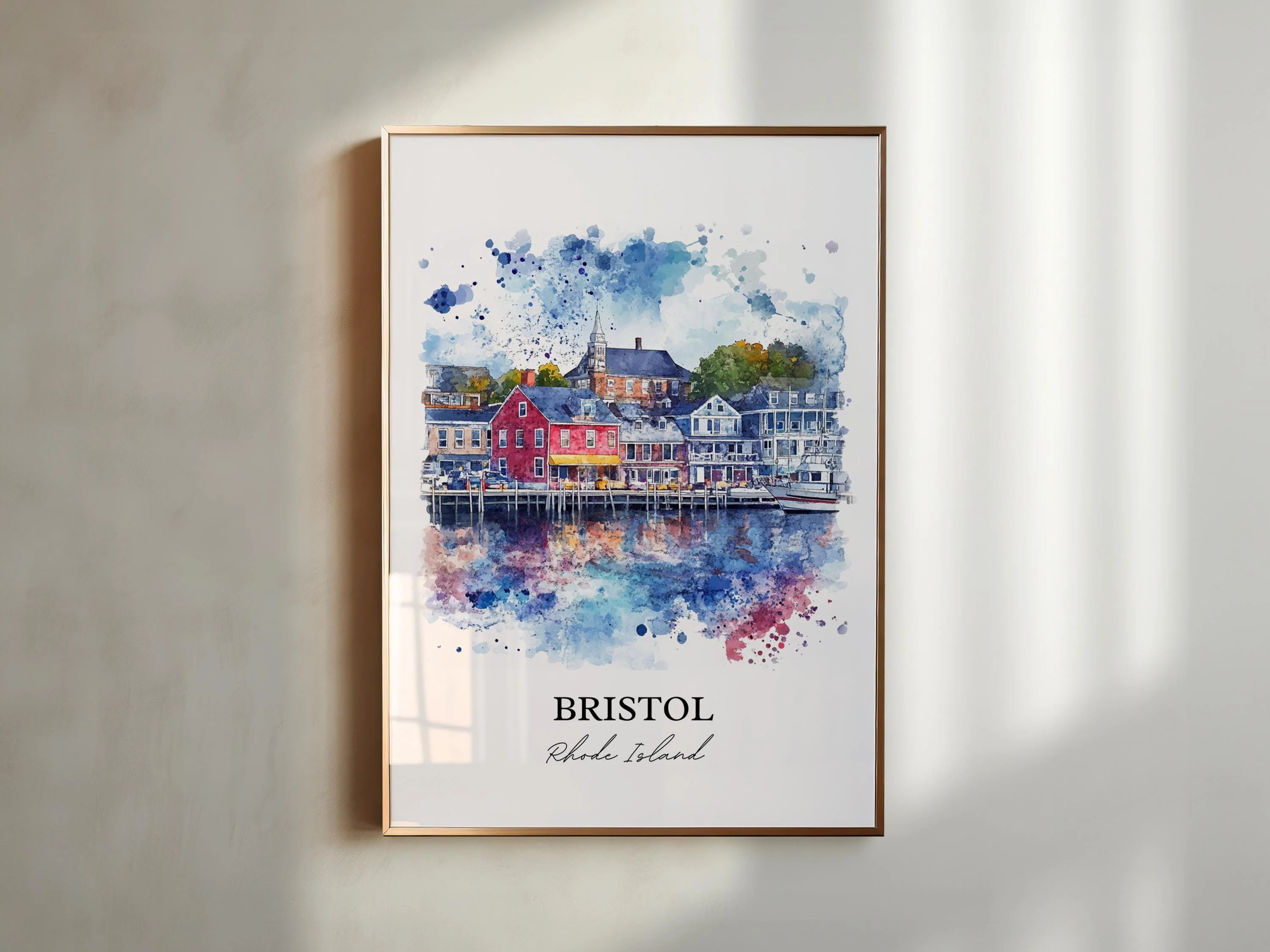 Bristol, Rhode Island, USA – Watercolor Art Print - Image 6