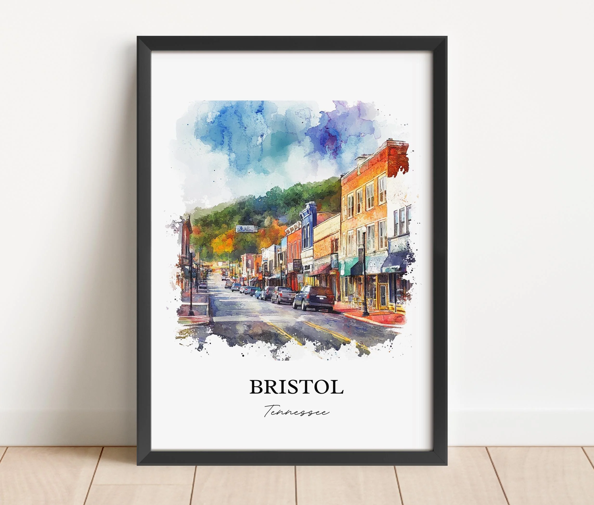 Bristol, Tennessee, USA – Watercolor Art Print - Image 6