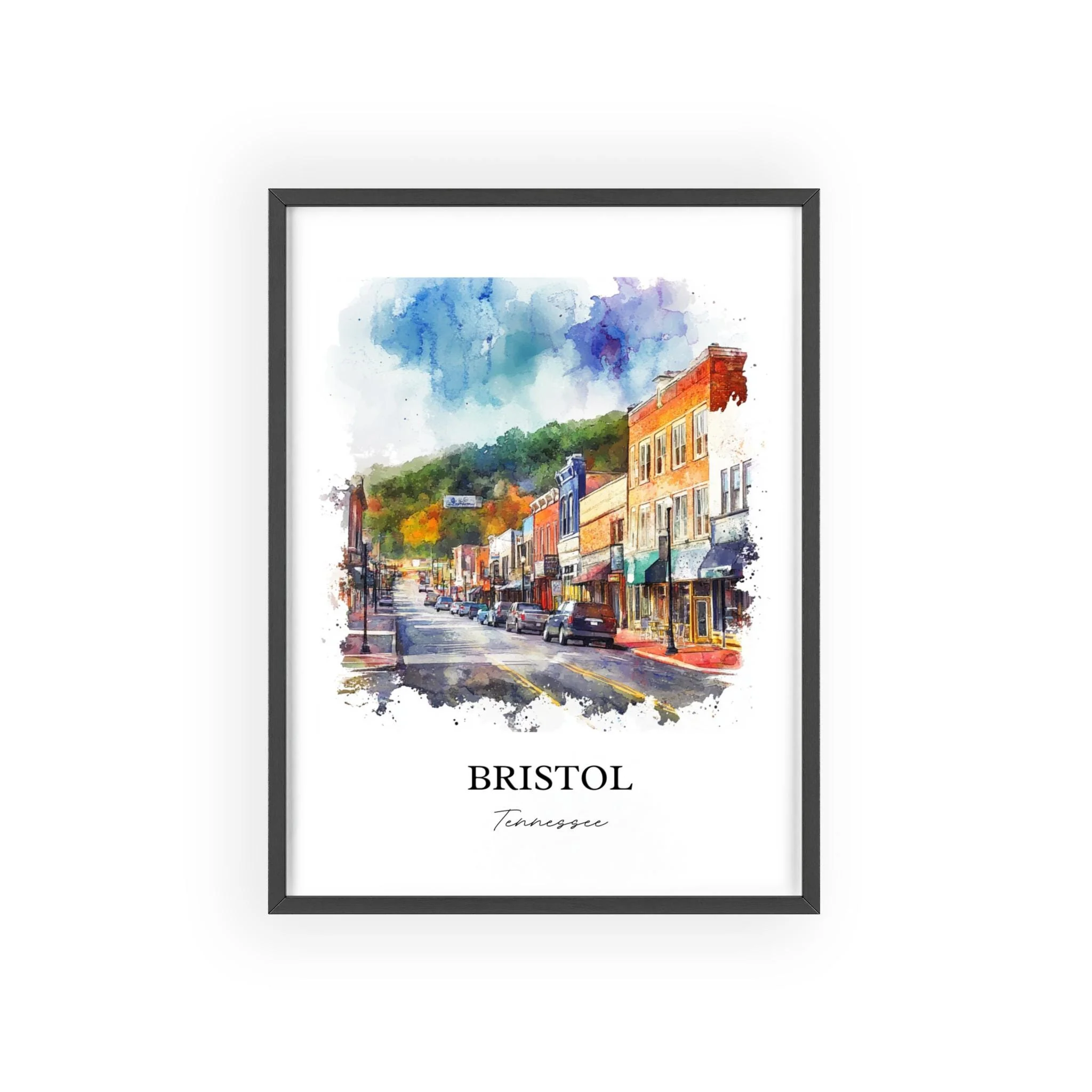 Bristol, Tennessee, USA – Watercolor Art Print - Image 7