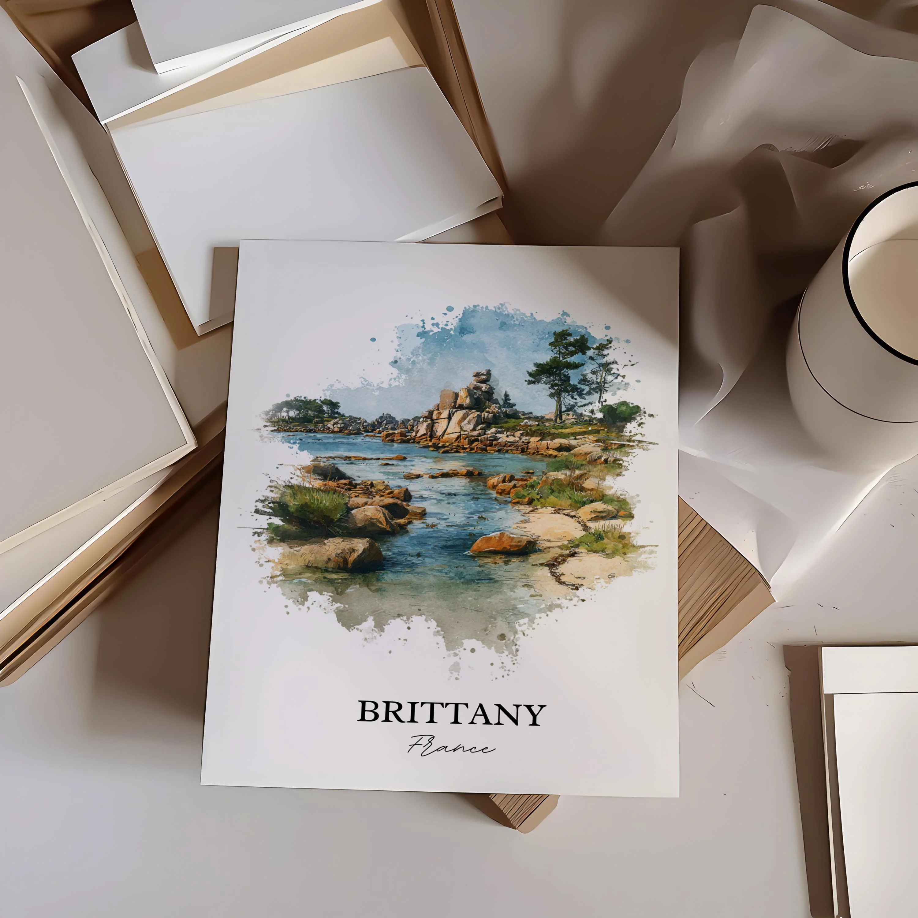 Brittany, France – Watercolor Art Print - Image 3