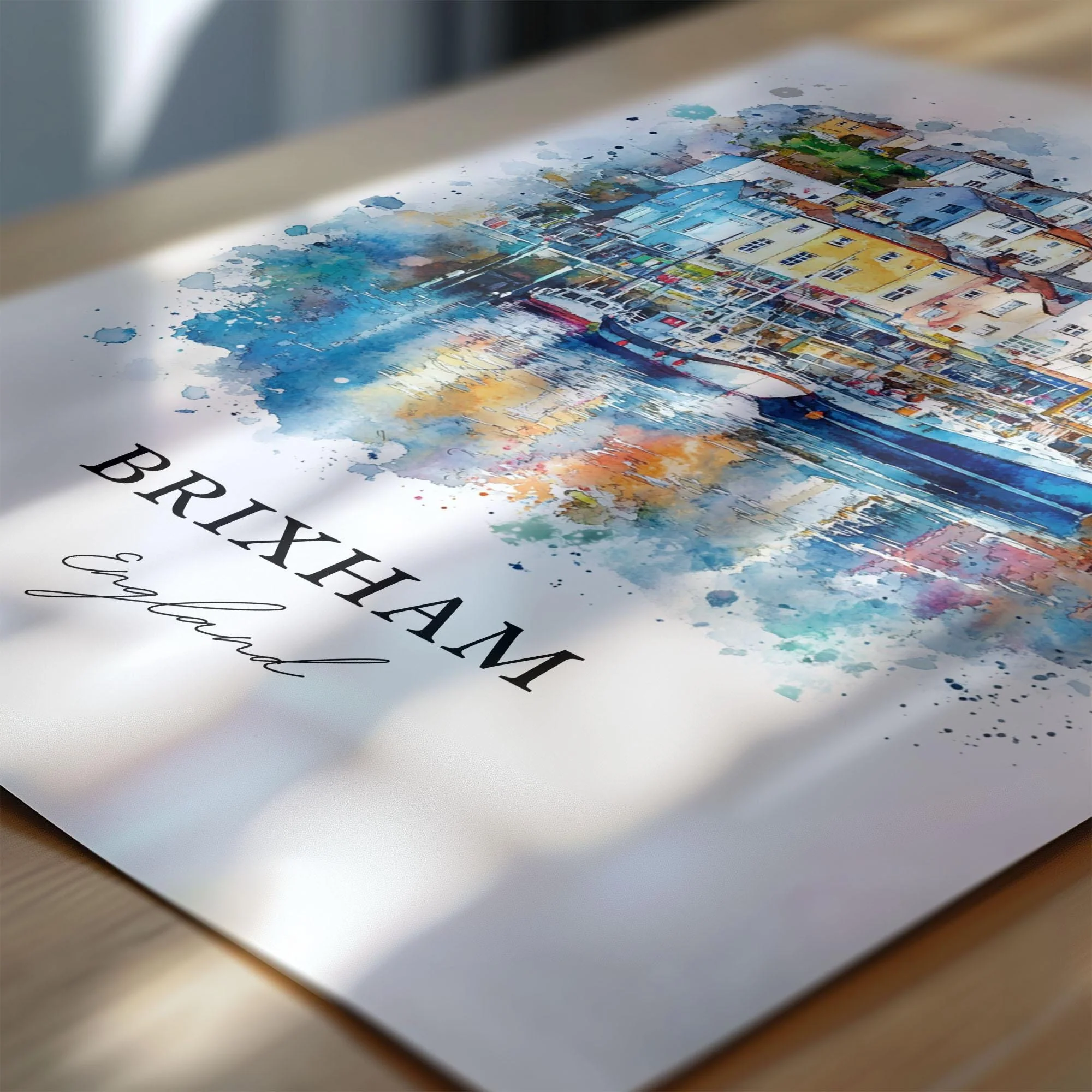 Brixham, England – Watercolor Art Print - Image 2