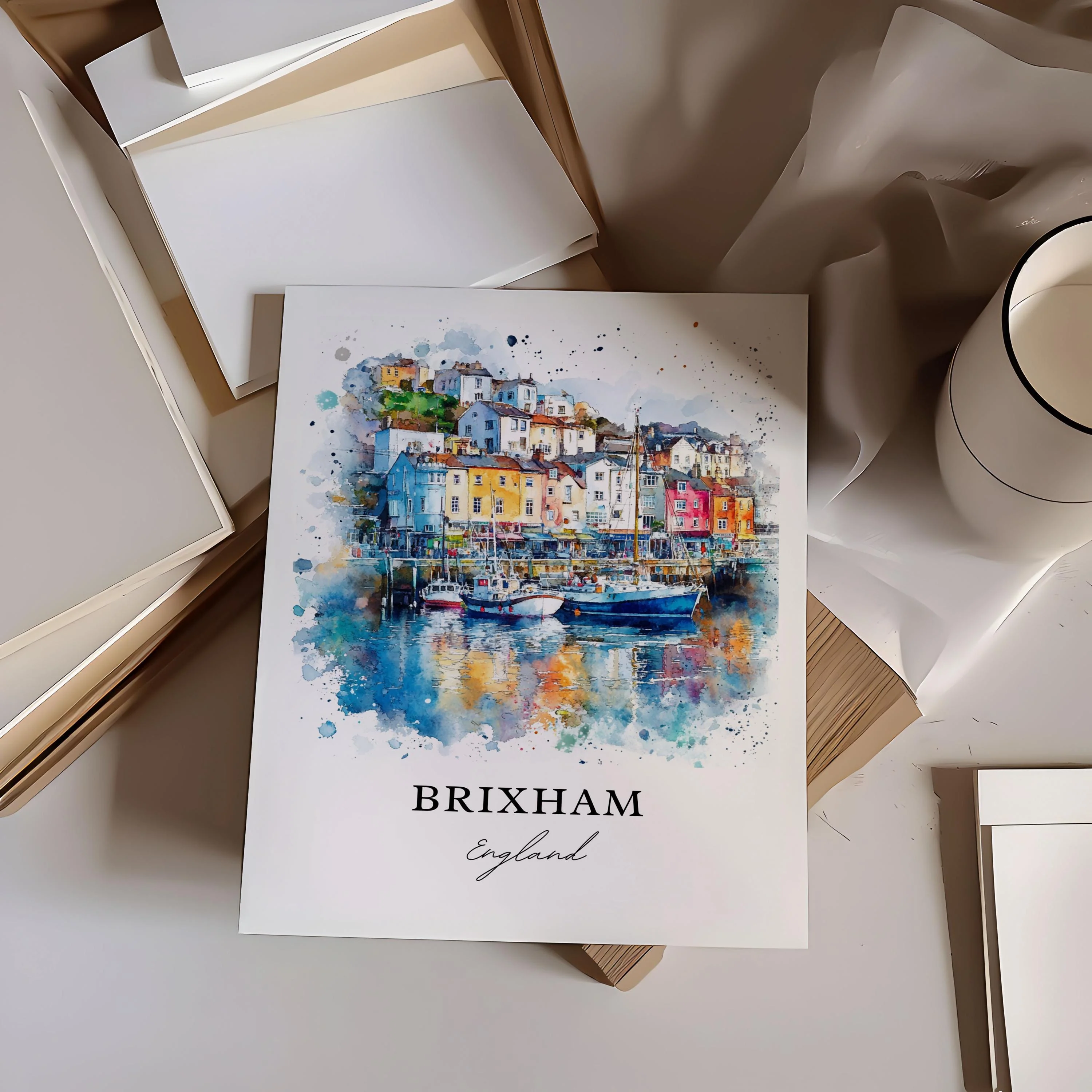 Brixham, England – Watercolor Art Print - Image 5