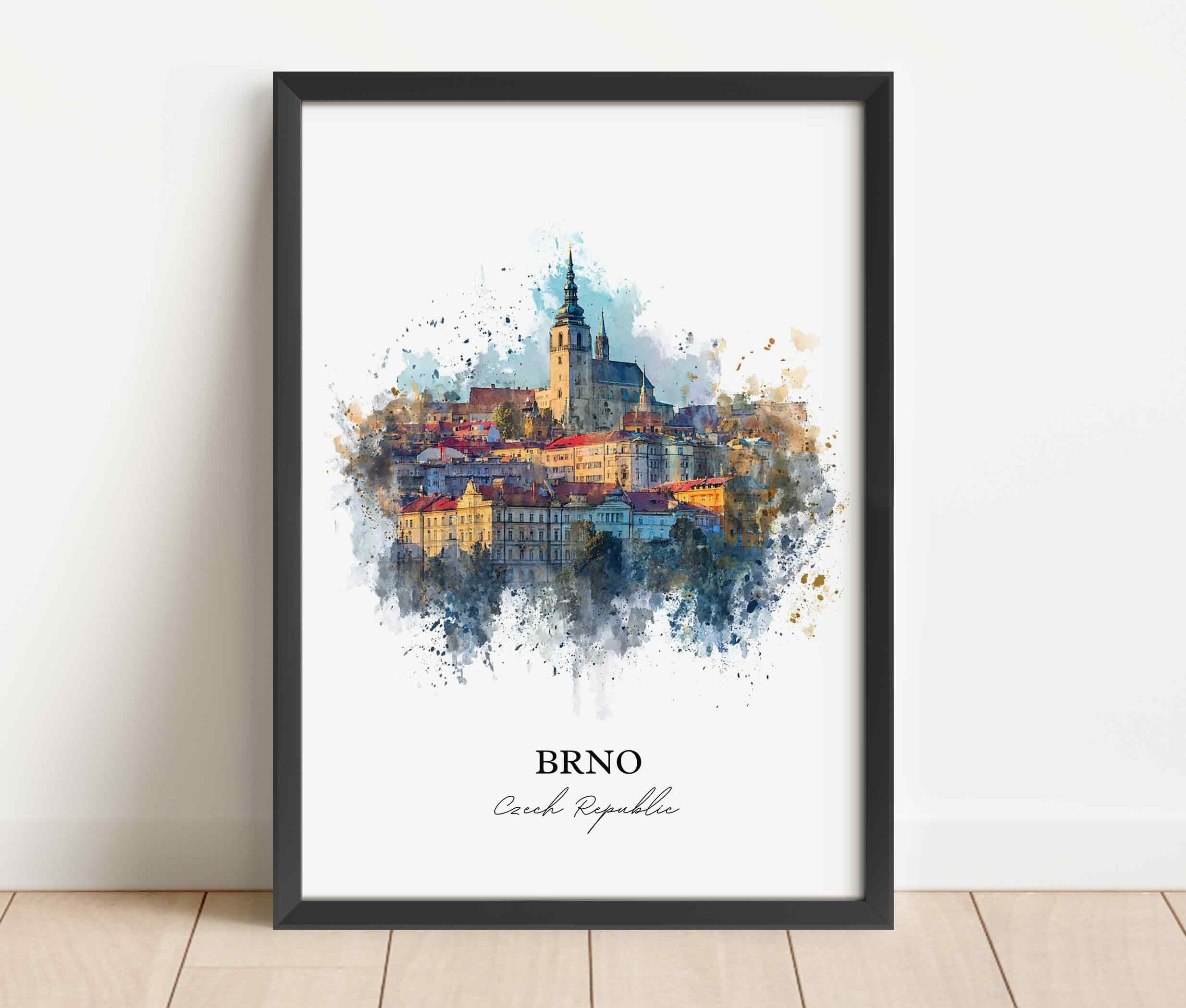 Brno, Czech Republic – Watercolor Art Print - Image 7