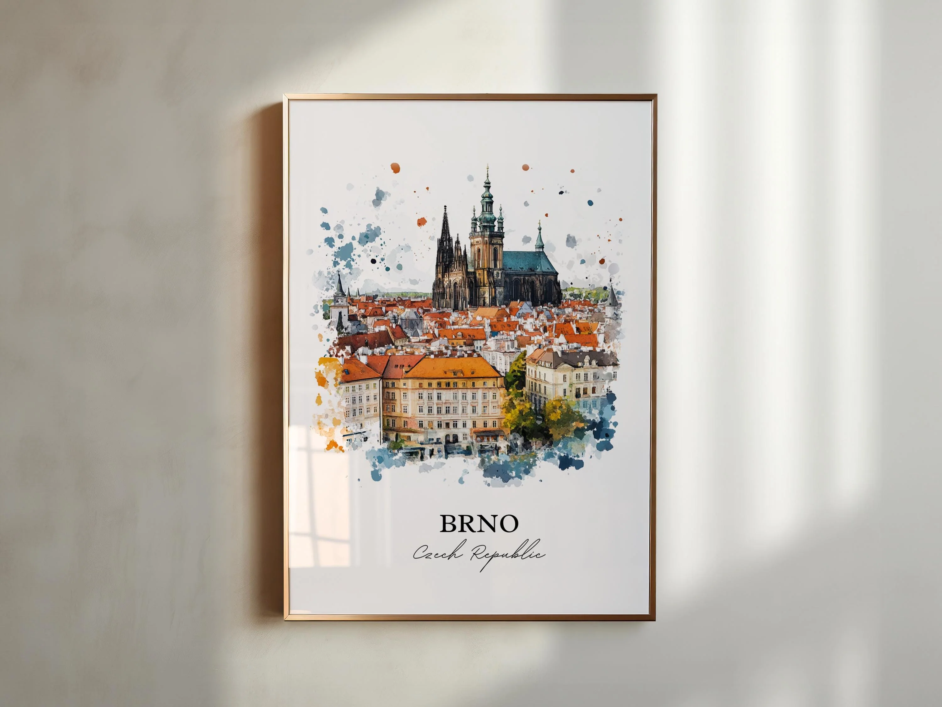 Brno, Czech Republic – Watercolor Art Print - Image 3