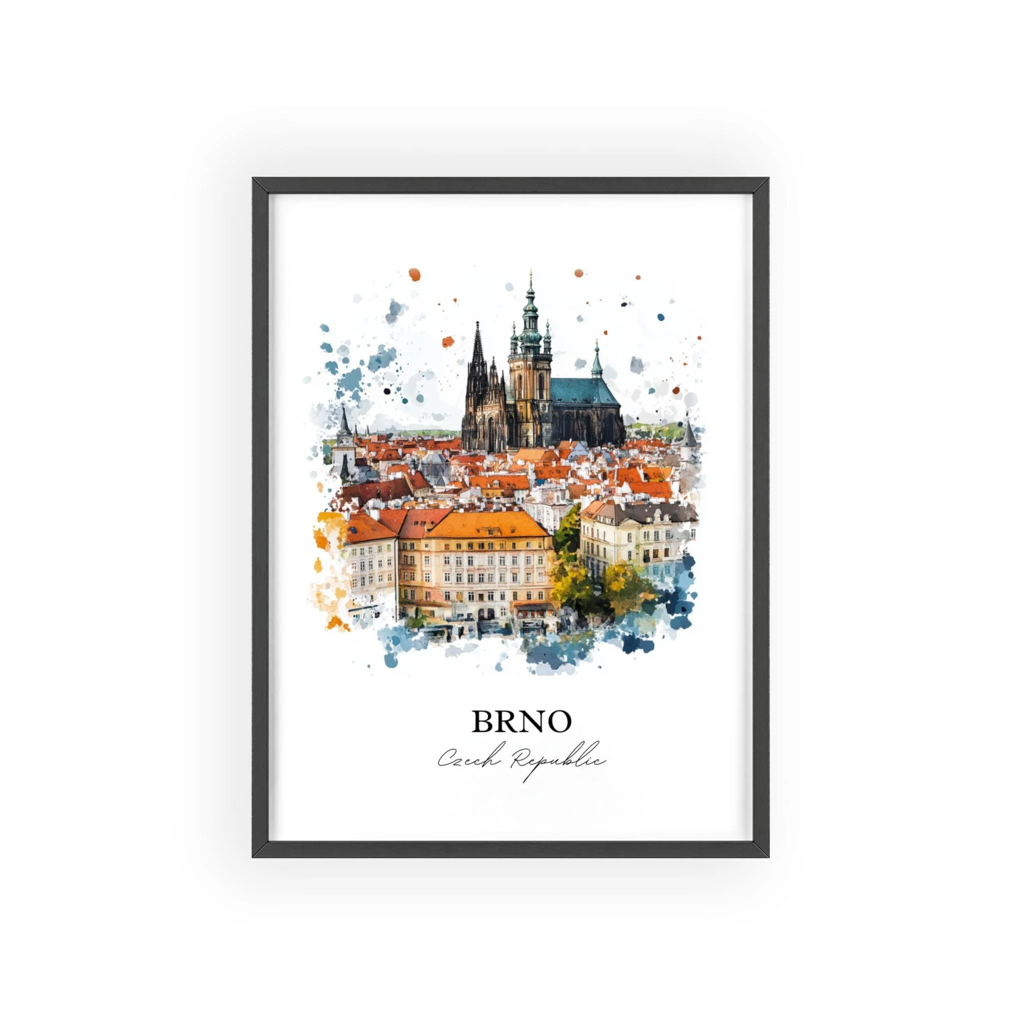 Brno, Czech Republic – Watercolor Art Print - Image 7
