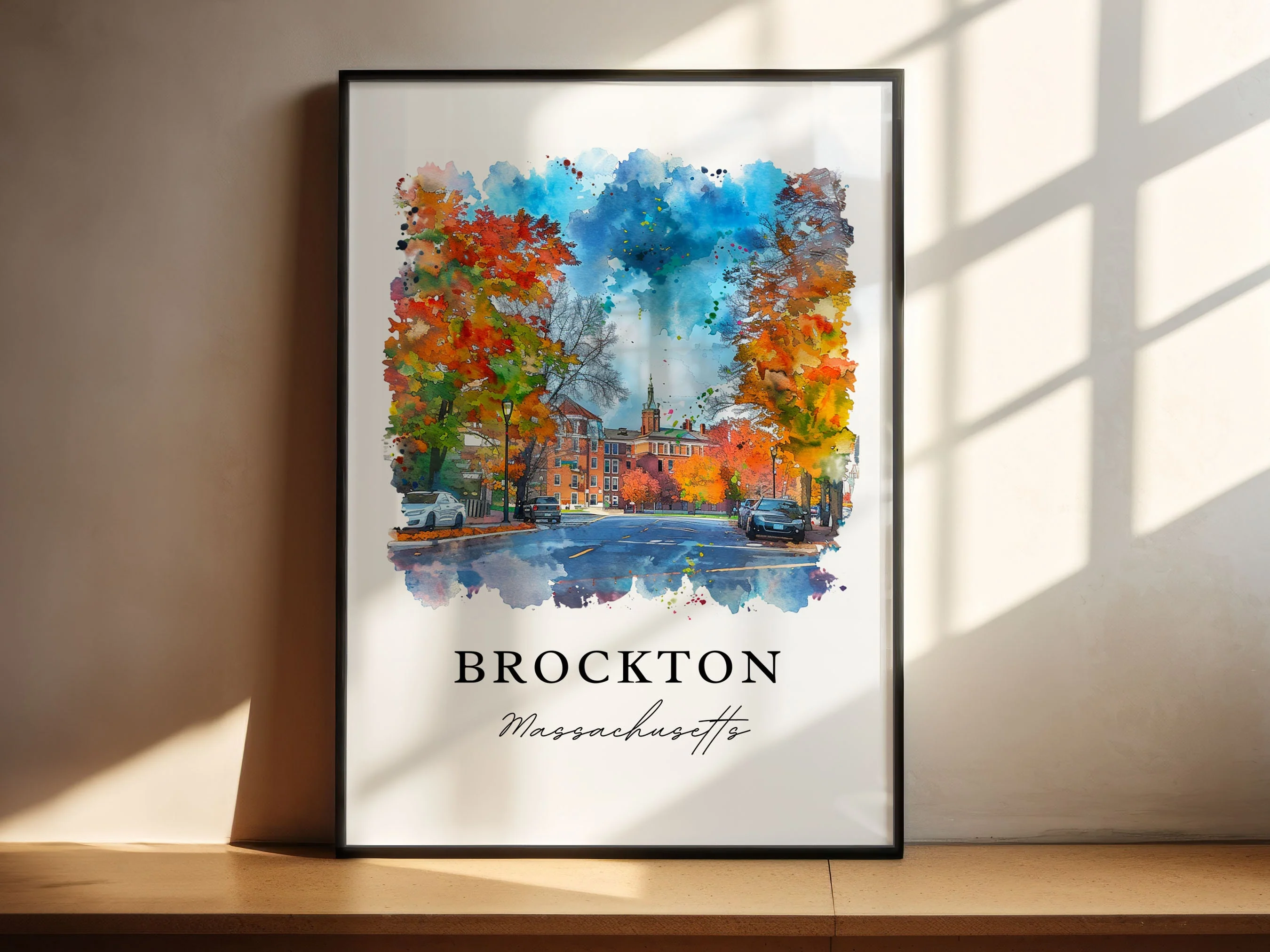 Brockton, Massachusetts, Massachusetts – Watercolor Art Print