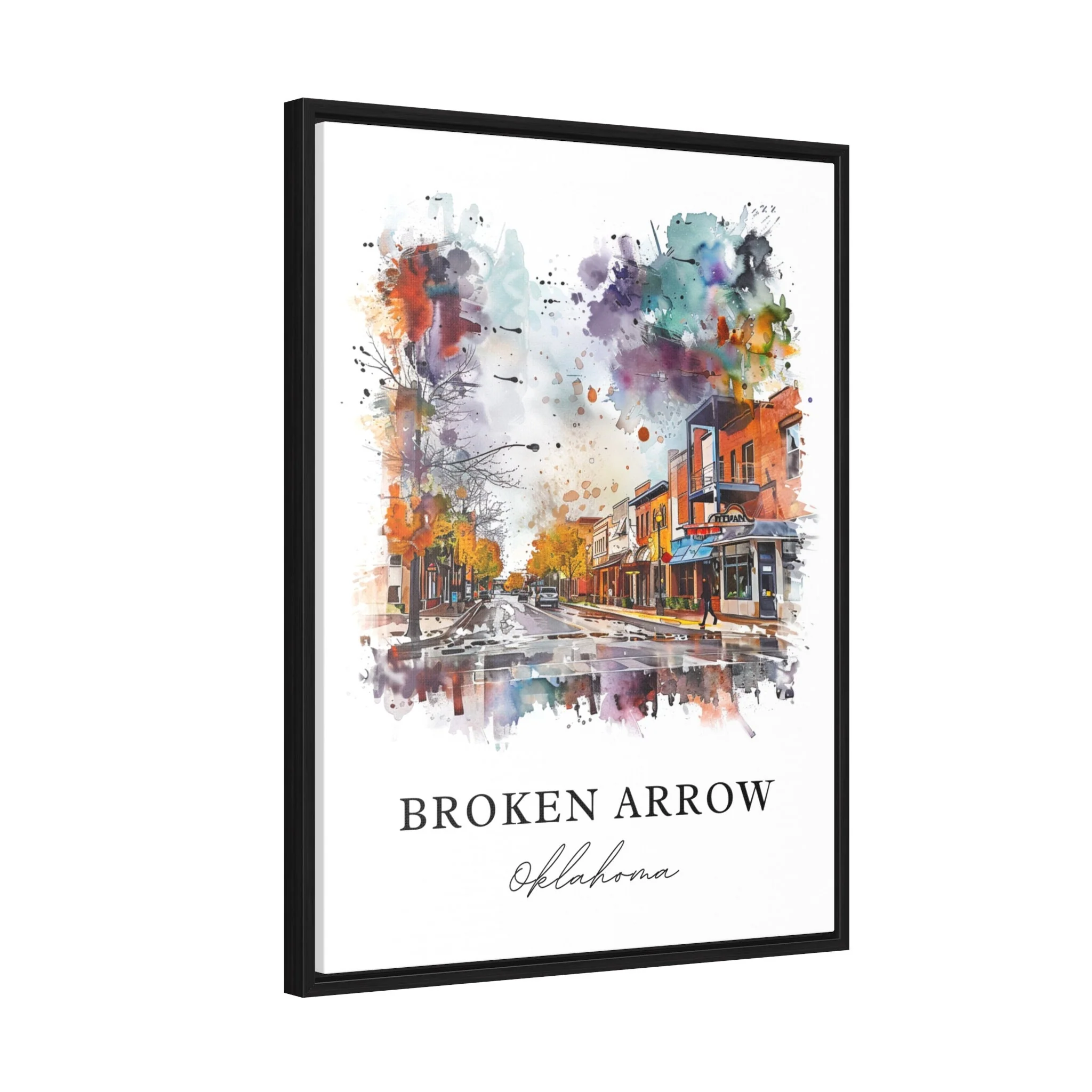 Broken Arrow, Oklahoma, Oklahoma – Watercolor Art Print - Image 6