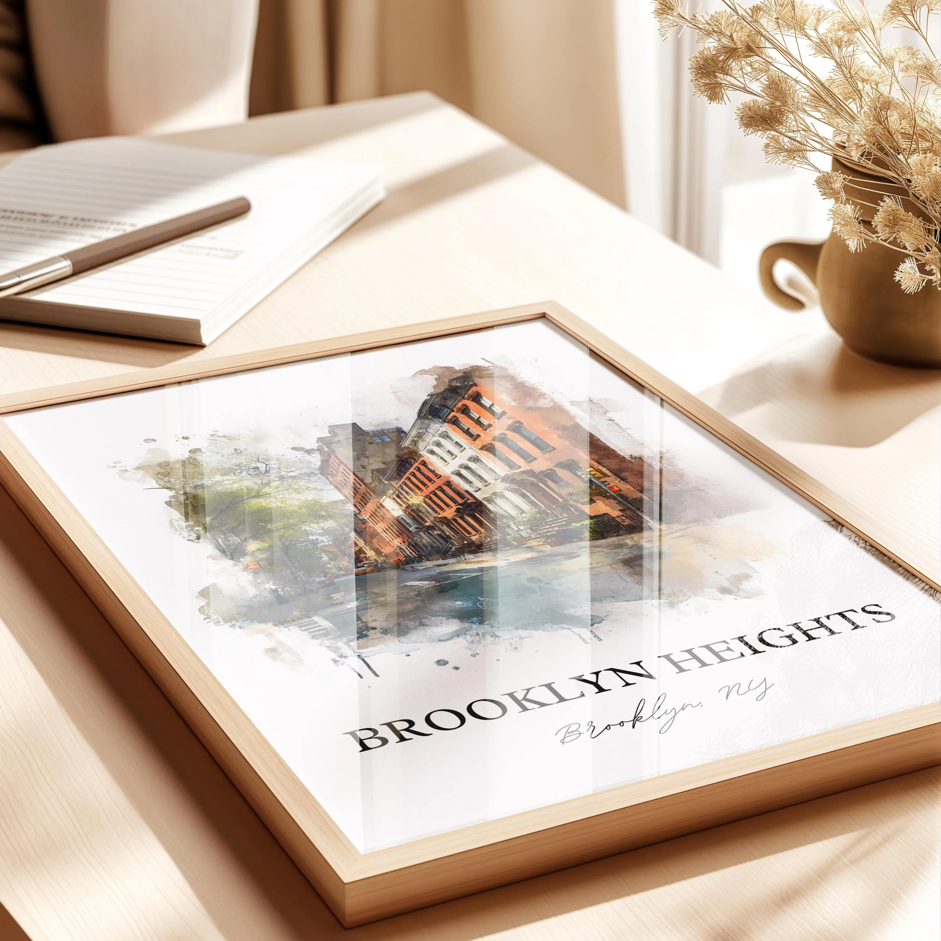 Brooklyn Heights, NY – Watercolor Art Print - Image 3