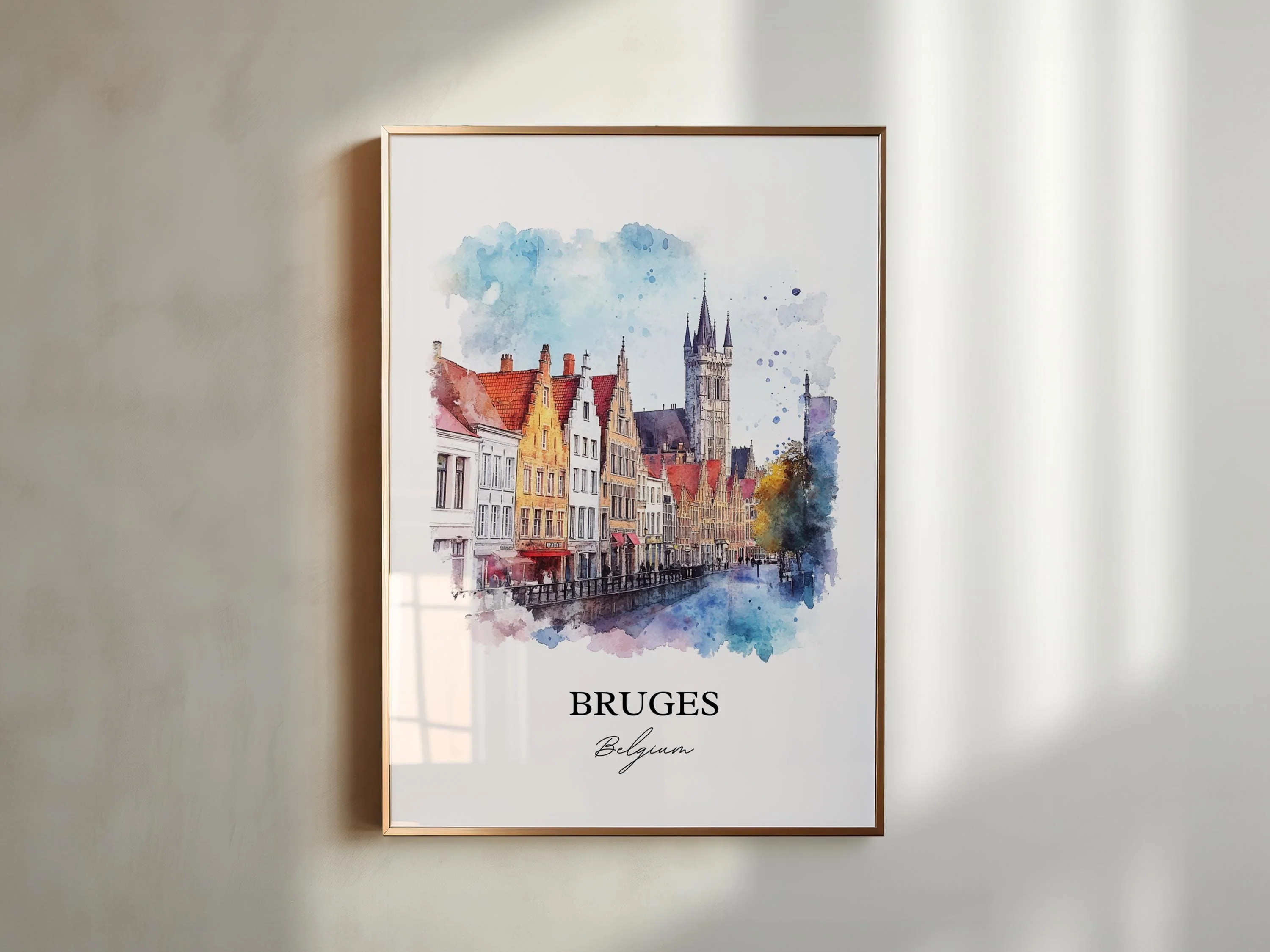 Bruges, Belgium – Watercolor Art Print - Image 3
