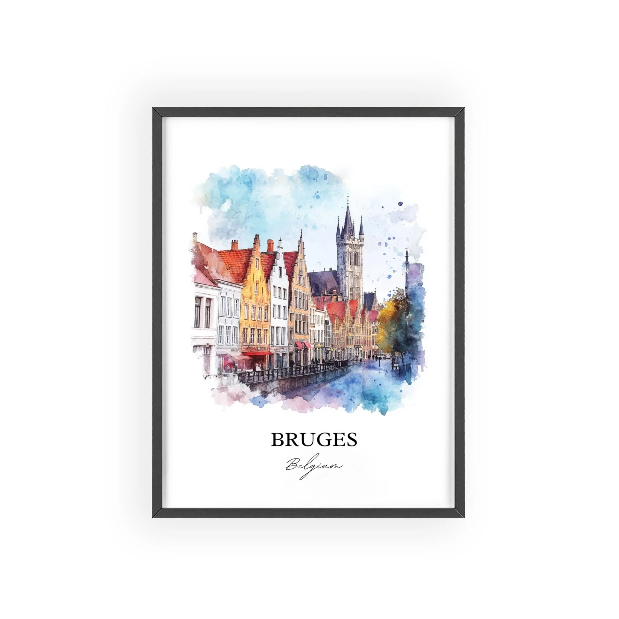 Bruges, Belgium – Watercolor Art Print - Image 7