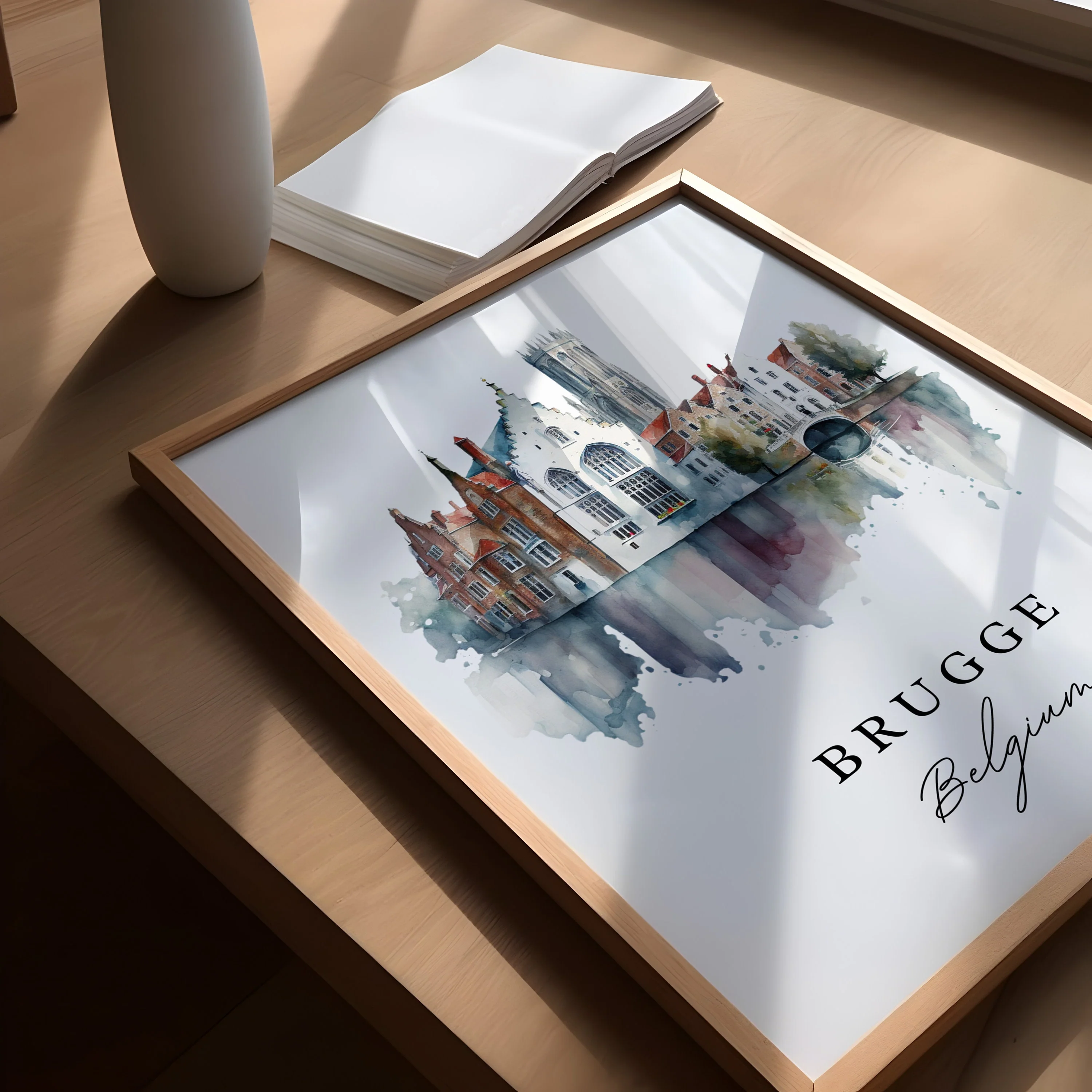 Brugge, Belgium – Watercolor Art Print - Image 3